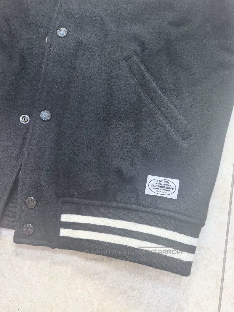 Neighborhood Neighborhood Black Wool Padded Embroidered Baseball Jacket Size US L / EU 52-54 / 3 - 5 Thumbnail