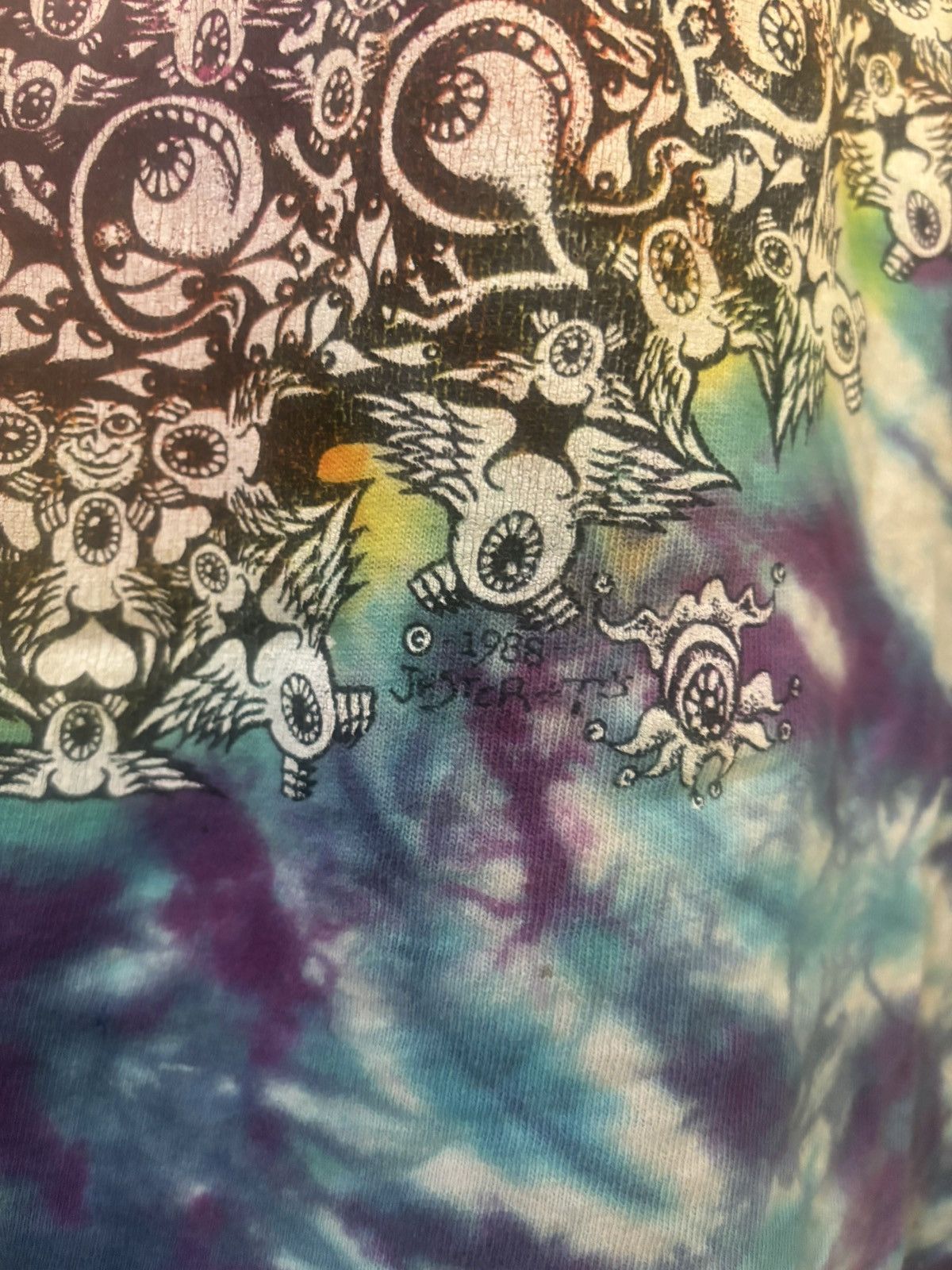 Grateful Dead 1988 Vintage Grateful Dead Eyes Of The World Tie Dye T-Shirt Size US L / EU 52-54 / 3 - 3 Thumbnail
