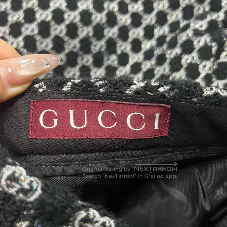 Gucci Gucci Silver and black letter pattern wool casual shorts Size US 32 / EU 48 - 2 Thumbnail