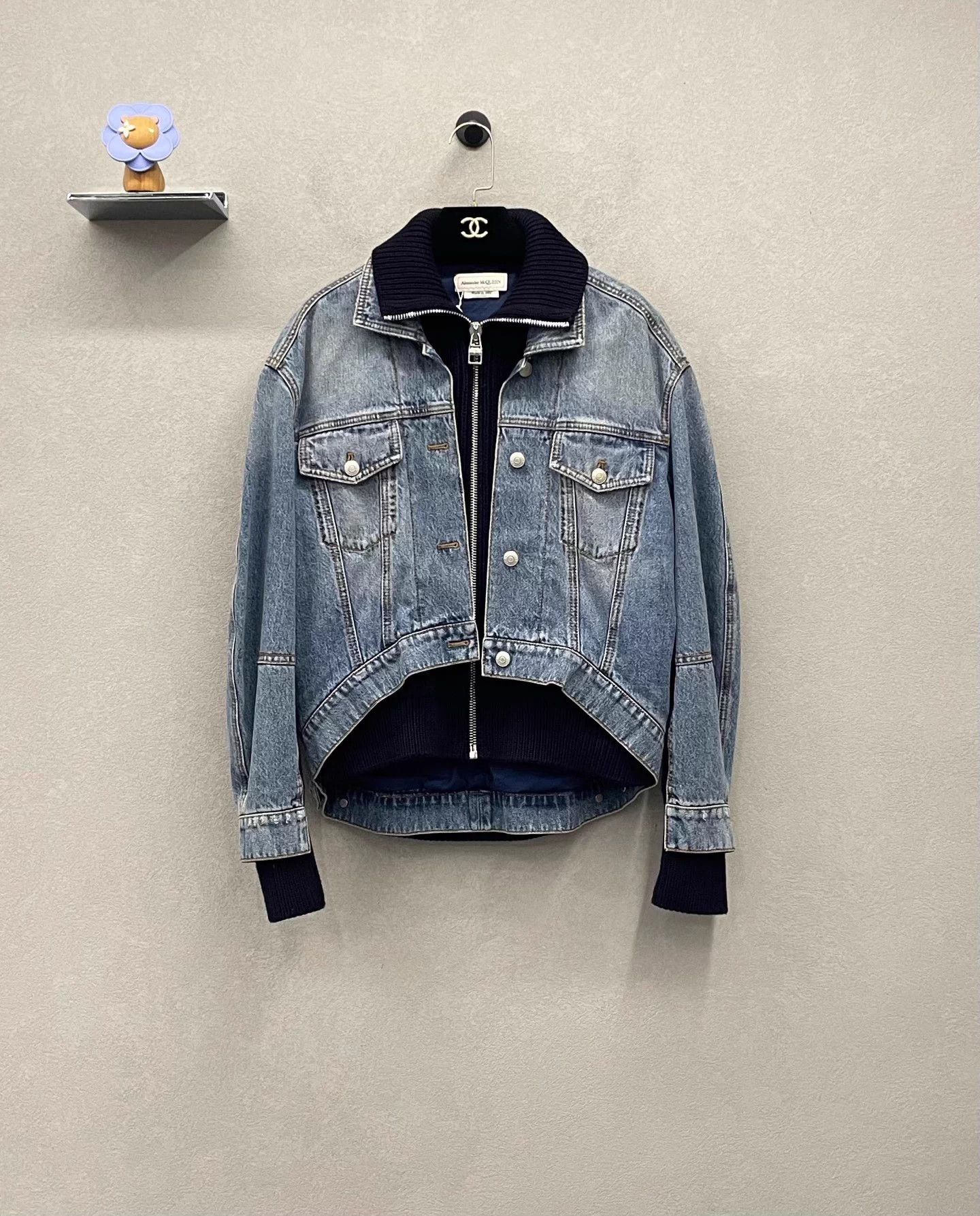 Alexander McQueen Alexander McQueen Denim-Knit Panel Jacket Women's 38 Size XS / US 0-2 / IT 36-38 - 1 Thumbnail