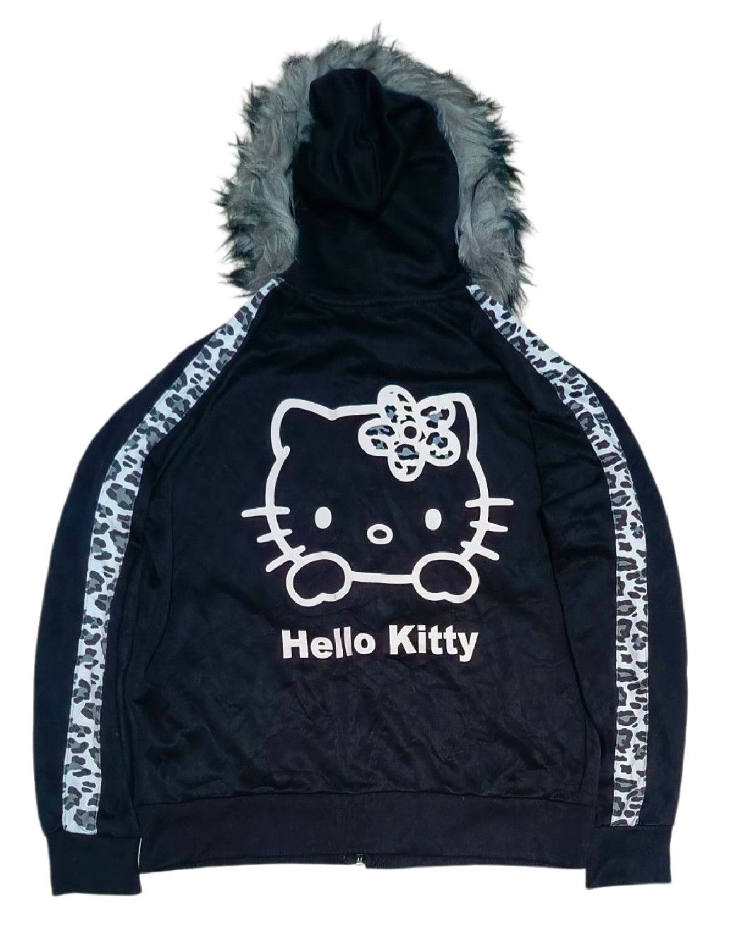 Cartoon Network 2000s Hello Kitty Camo Stripes Fur hoodie Zipper Lgb Style Size L / US 10 / IT 46 - 3 Thumbnail