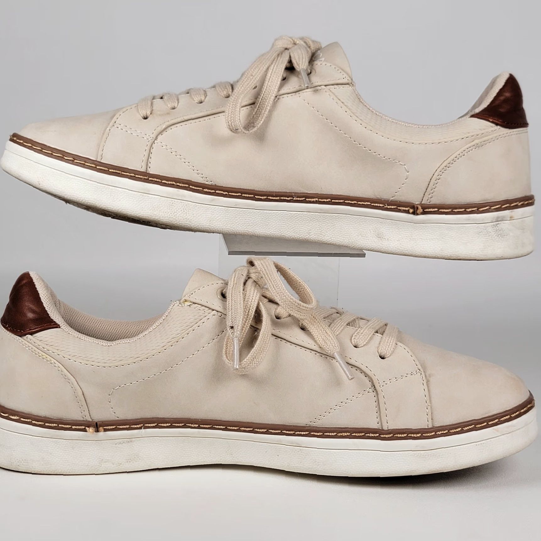 Nautica VINTAGE NAUTICA NAUTIC TURVO Sneaker Men Athletic Leather Rubber Beige Taupe 11 US 10.5 UK 44 EU Casual Activewear Size US 11 / EU 44 - 4 Thumbnail