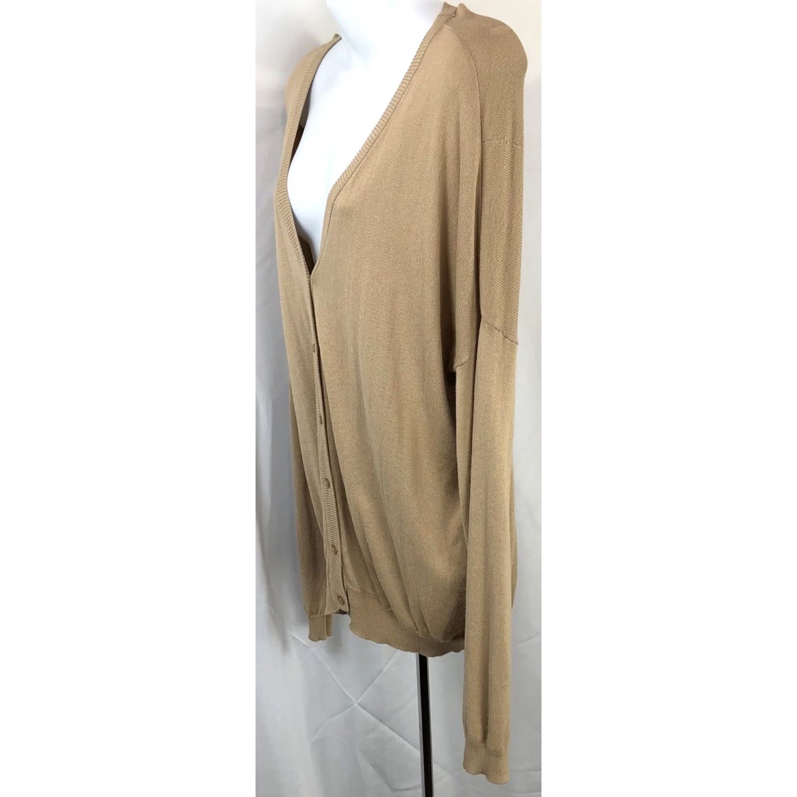 Vintage Metaphor Cardigan Sweater L Tan Button Up Long Sleeve Capsule Cottage Boho Size L / US 10 / IT 46 - 2 Thumbnail