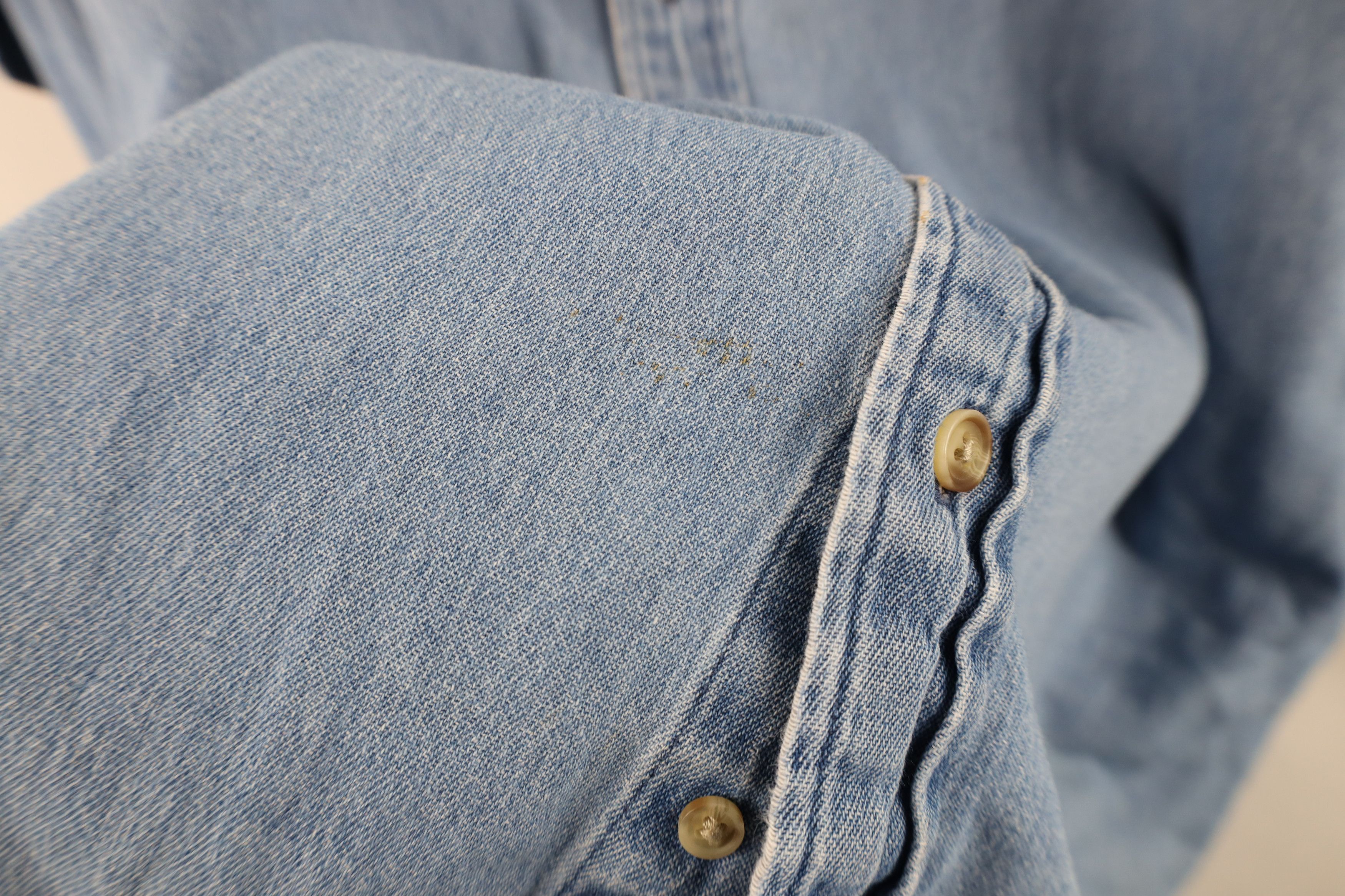 Vintage Vintage 90s Streetwear Blank Short Sleeve Denim Button Shirt Size US XXL / EU 58 / 5 - 9 Thumbnail