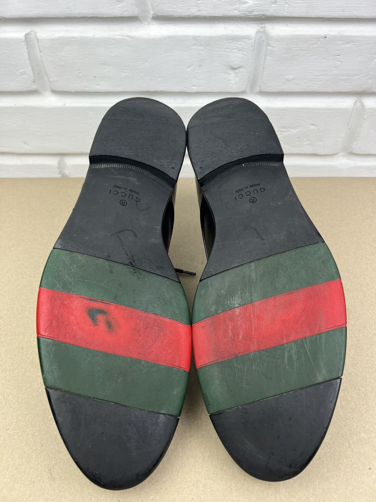 Gucci GUCCI Derby Leather Shoes Lace Up Web Stripe Black Men’s Size US 10.5 / EU 43-44 - 14 Thumbnail