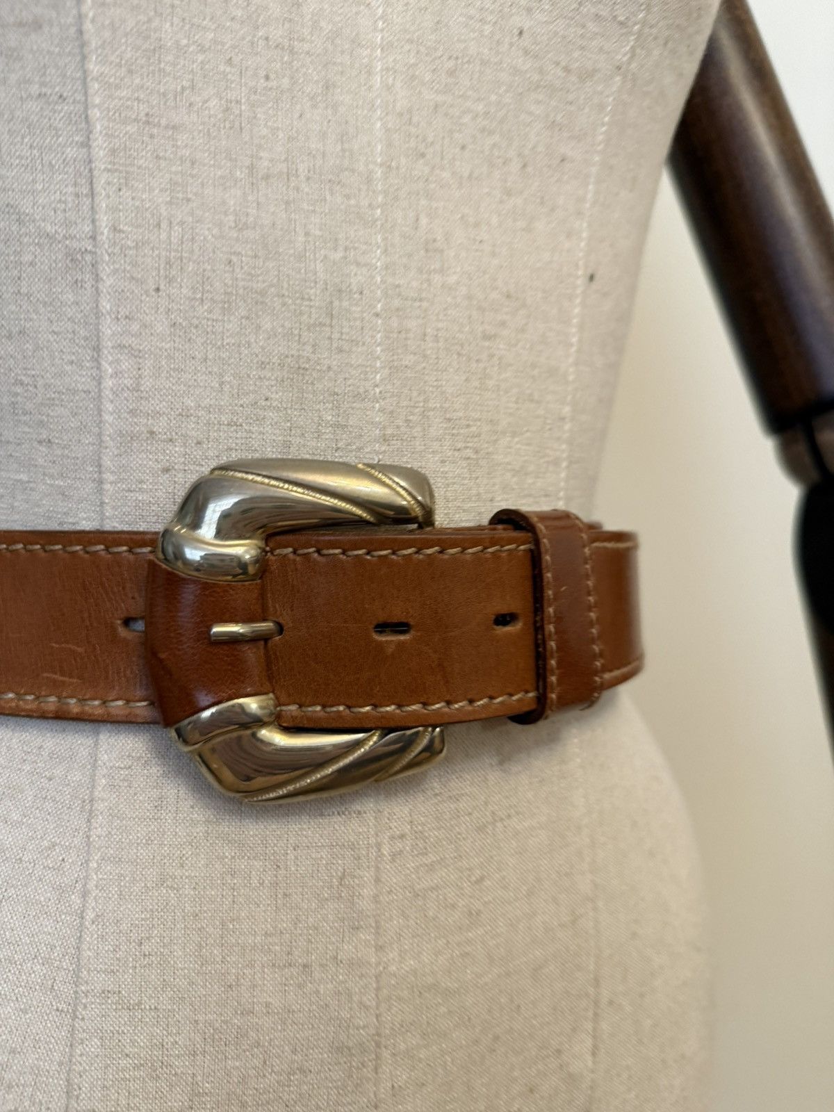 Other Canyon Leather Belt with Sculpted Buckle Vintage Western Size ONE SIZE - 3 Thumbnail