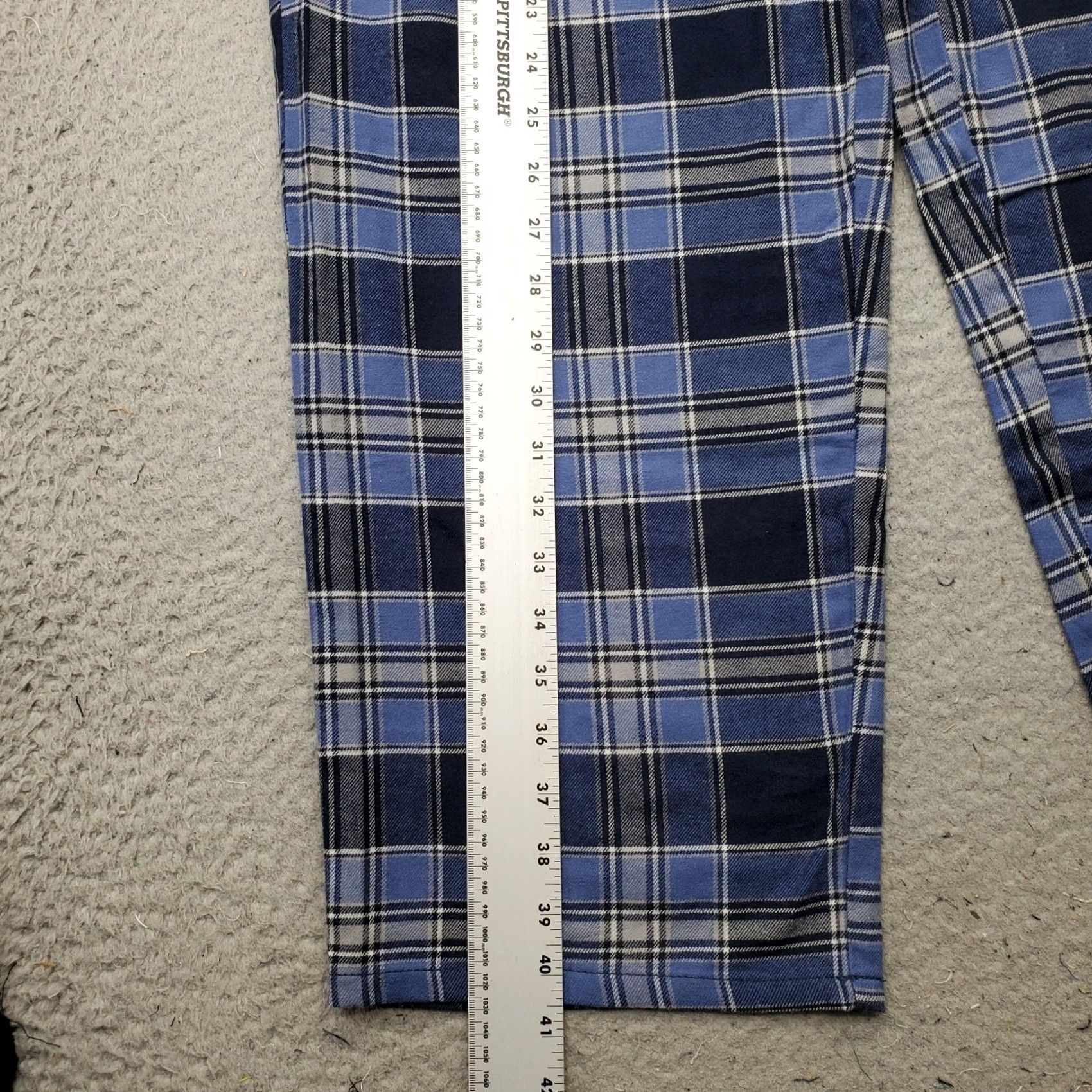 Lands' End Lands' End Loungewear Pants Mens L Multi Plaid Stretch Straight Leg Drawstring Size US 33 - 3 Thumbnail