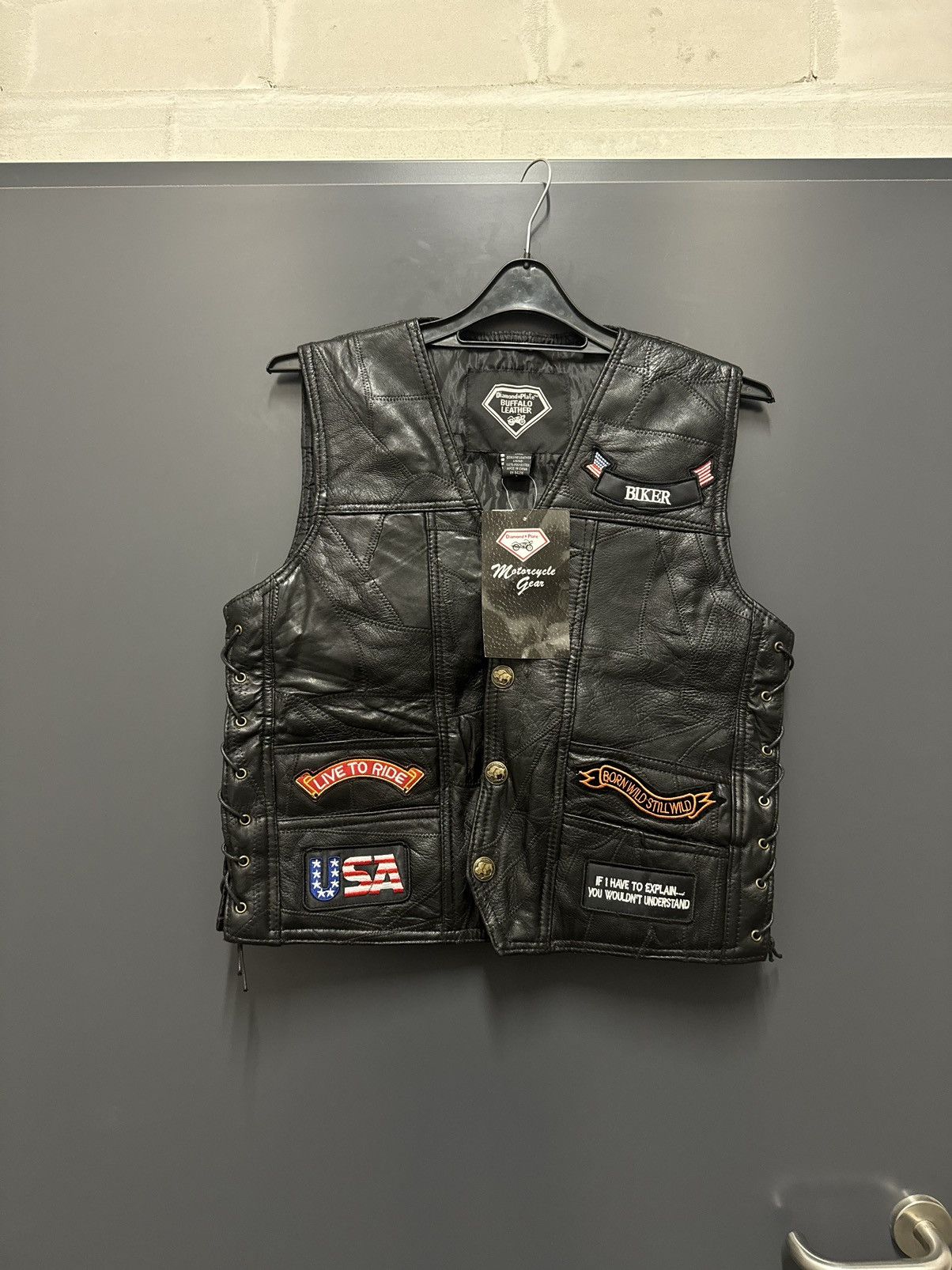 Genuine Leather Real Leather rock rider vest racing harley Size US S / EU 44-46 / 1 - 5 Thumbnail