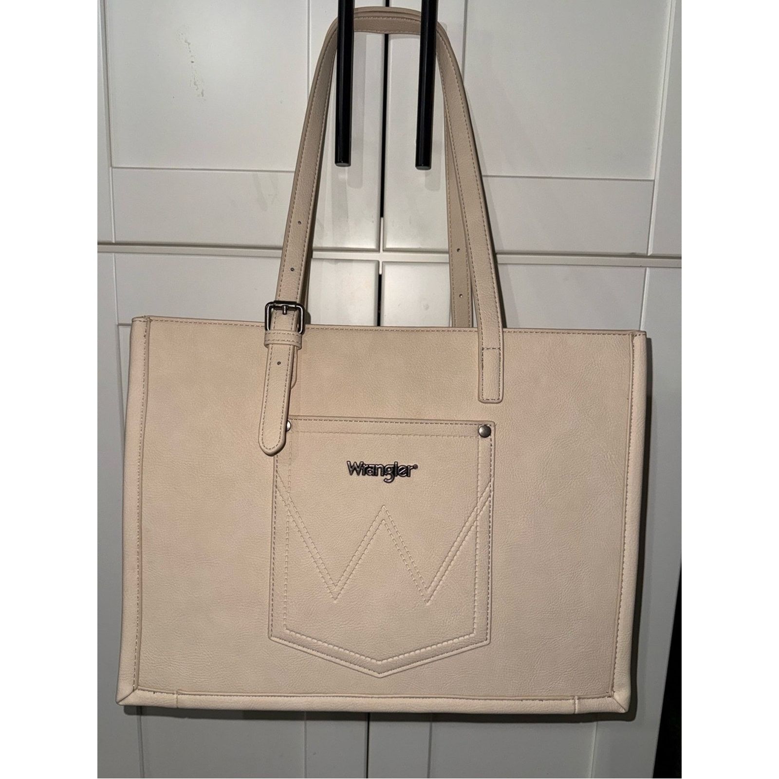 Wrangler Wrangler Beige Aztec Tote Bag WRANGLER LEATHER PATCH POCKET Size ONE SIZE - 2 Thumbnail