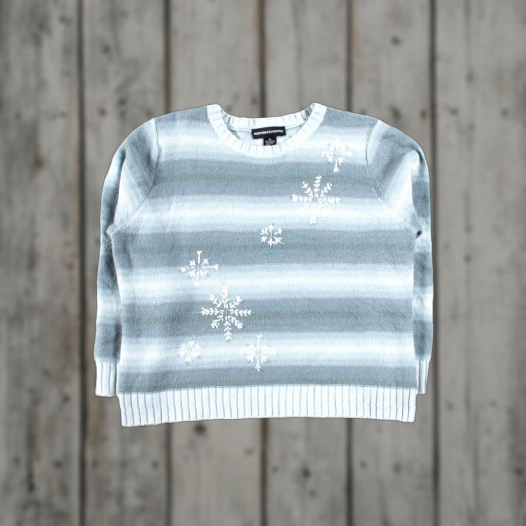 Vintage VINTAGE Norton McNaughton Blue Ugly Christmas Pullover XS? XL? Large? (note: Size info in description) Size XL / US 12-14 / IT 48-50 - 1 Thumbnail