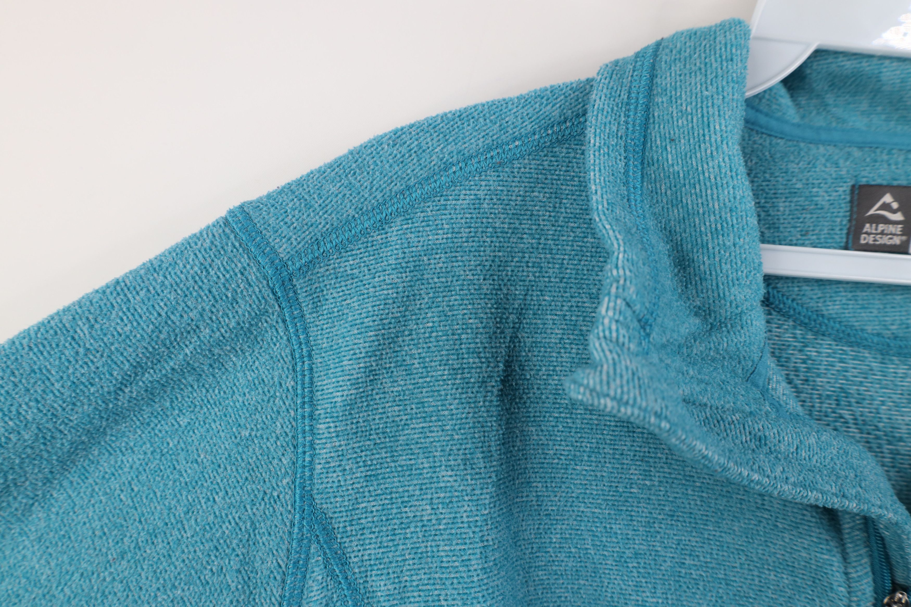 Vintage Alpine Design Fleece 1/4 Half Zip Pullover Sweater Blue Size L / US 10 / IT 46 - 6 Thumbnail