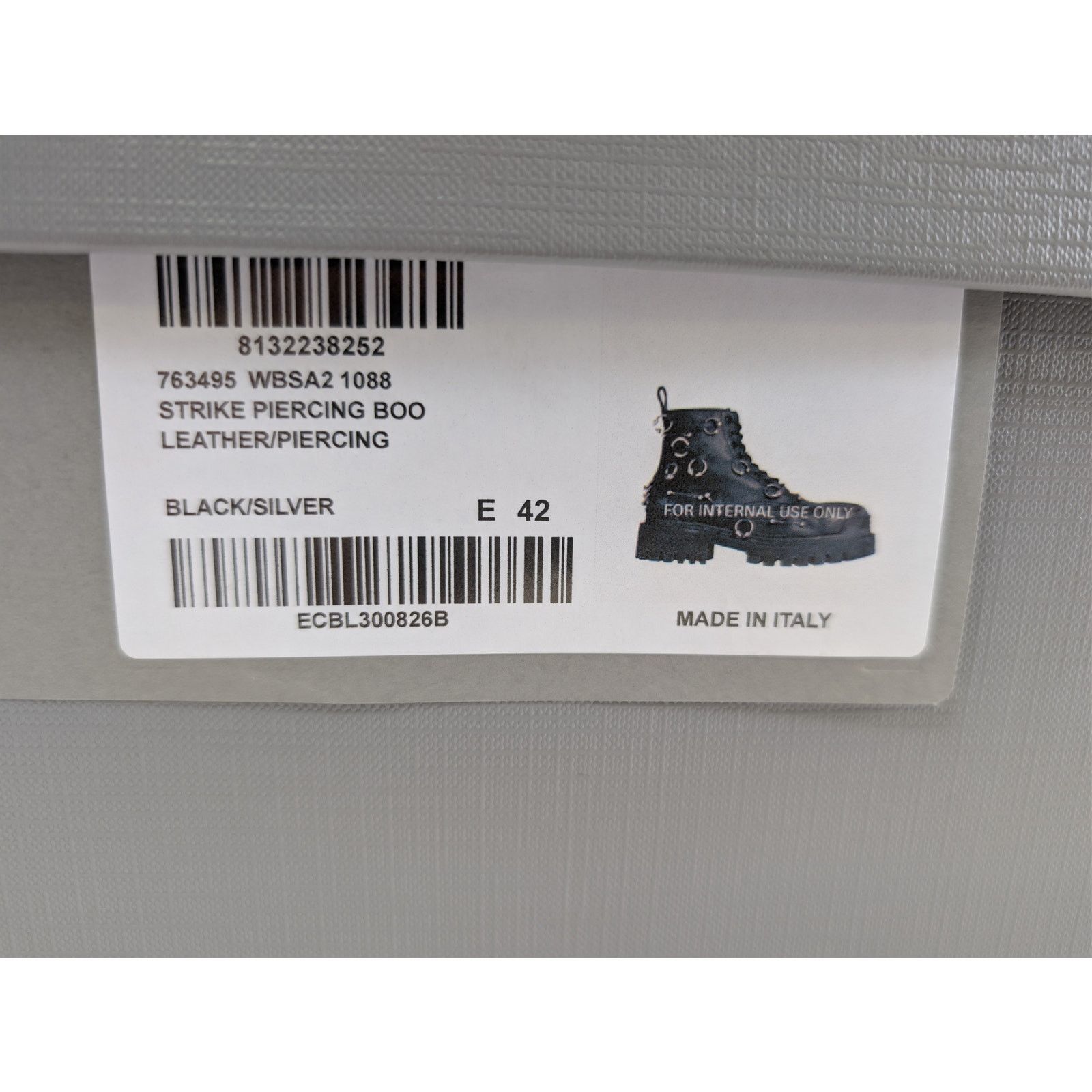 Balenciaga o1rshd1 Q:2 / Leather Strike Piercing Boots in Black/Silver Size US 9 / EU 42 - 22 Thumbnail