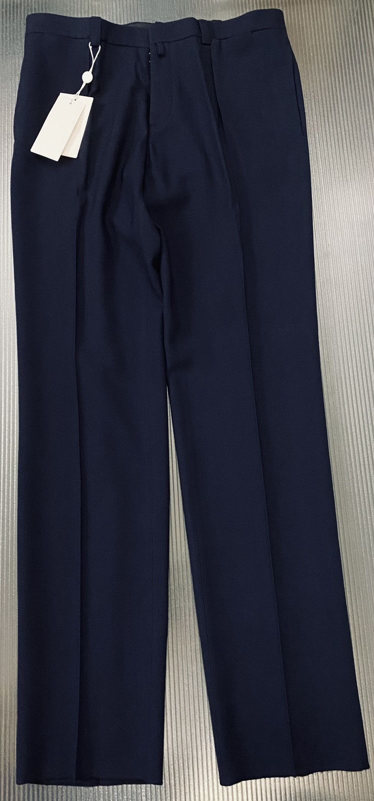 Maison Margiela MM 14 🇮🇹 Dark Blue Gabardine Wool Invert Pleat Slacks 52 NWT Size US 36 / EU 52 - 1 Thumbnail