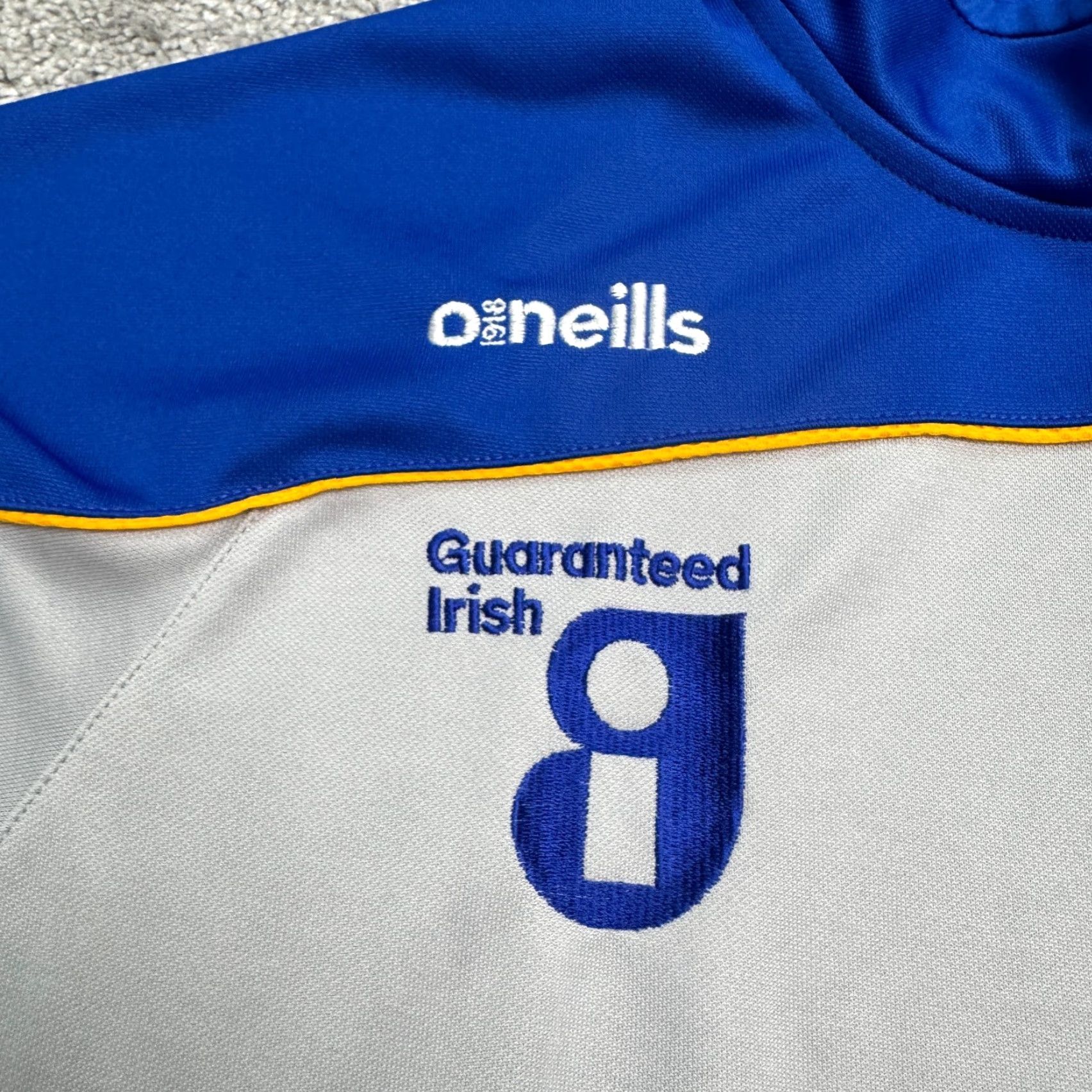 O'Neills VINTAGE O'Neills Tipperary San Francisco GAA 1/4 Zip Pullover Jacket Small Blue White Size US L / EU 52-54 / 3 - 7 Thumbnail