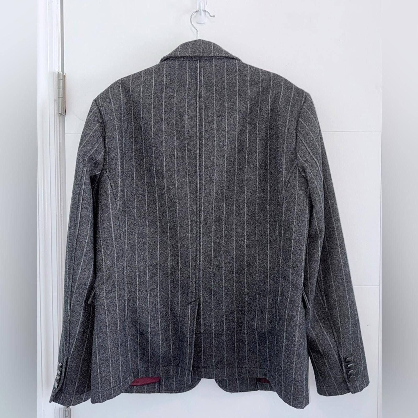 John Varvatos John Varvatos Star Luxe Pinstripe Wool Jacket Gray Small men Size US S / EU 44-46 / 1 - 2 Thumbnail