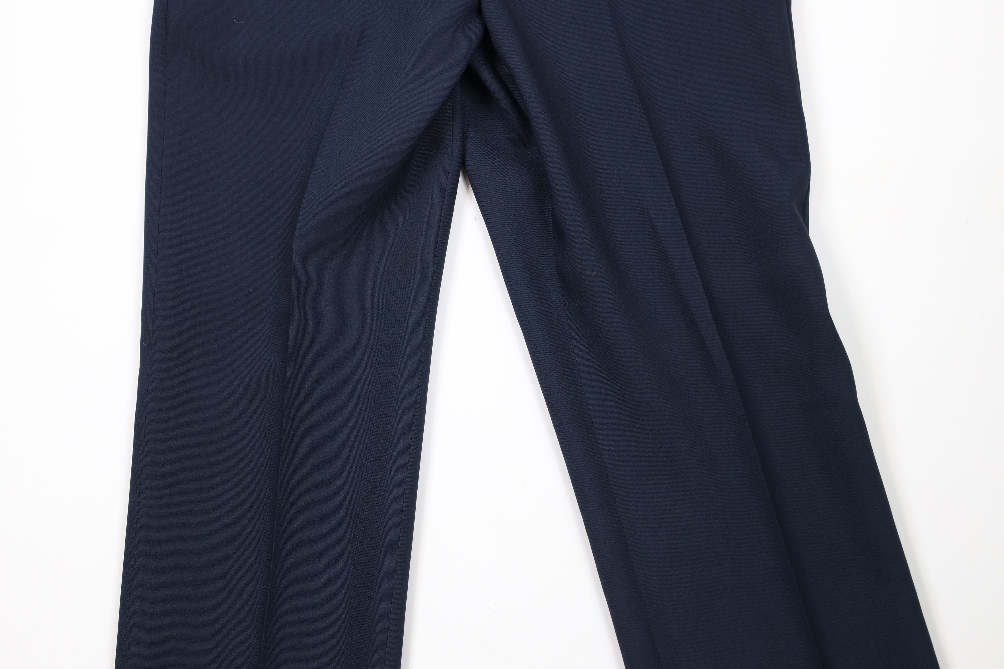 Vintage Vintage 70s Streetwear Flared Wide Leg Chino Pants Navy Blue Size US 35 - 3 Thumbnail