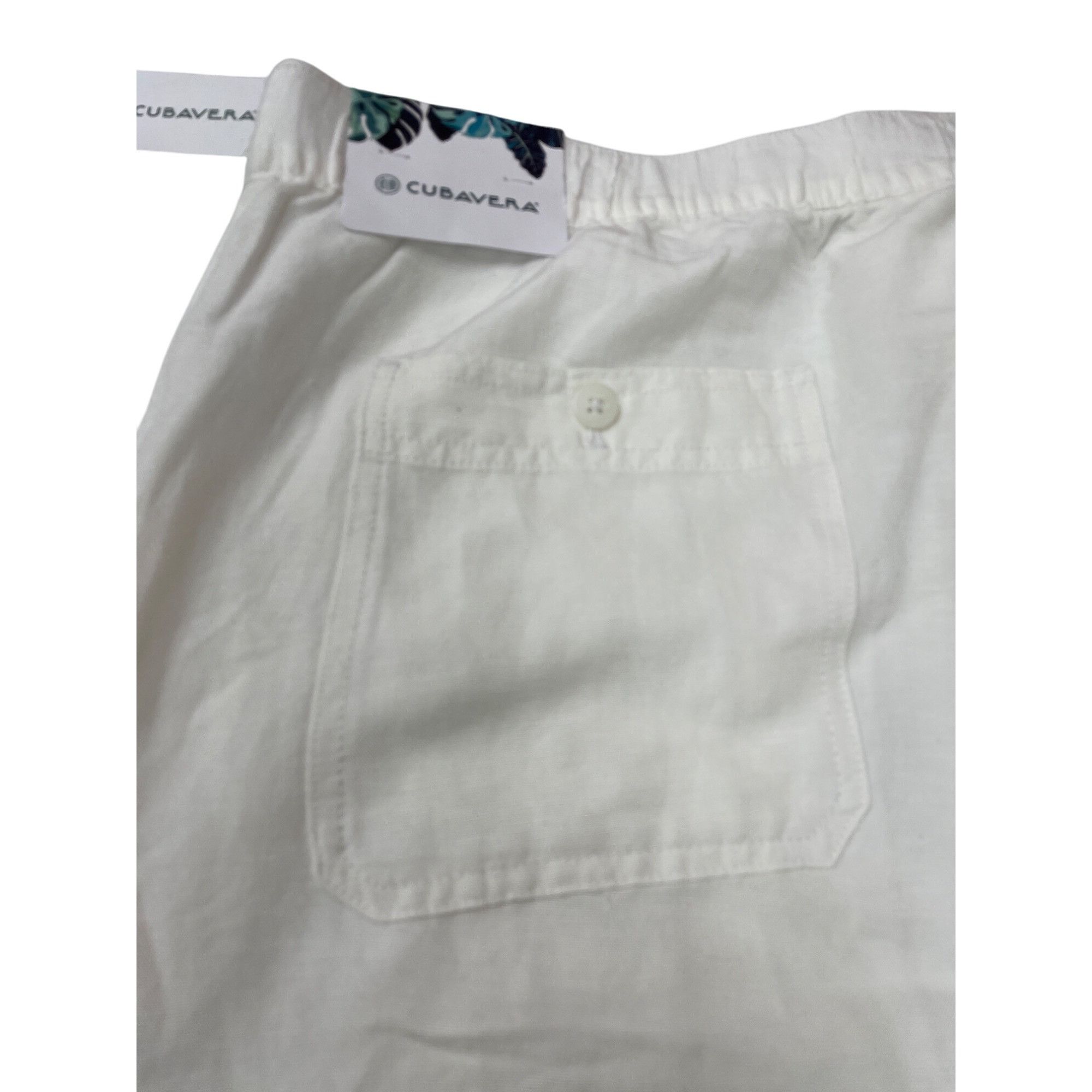 Cubavera Cubavera Womens white linen Blend Drawstring Wide Leg Pants Size 24" / US 00 / IT 34 - 13 Thumbnail