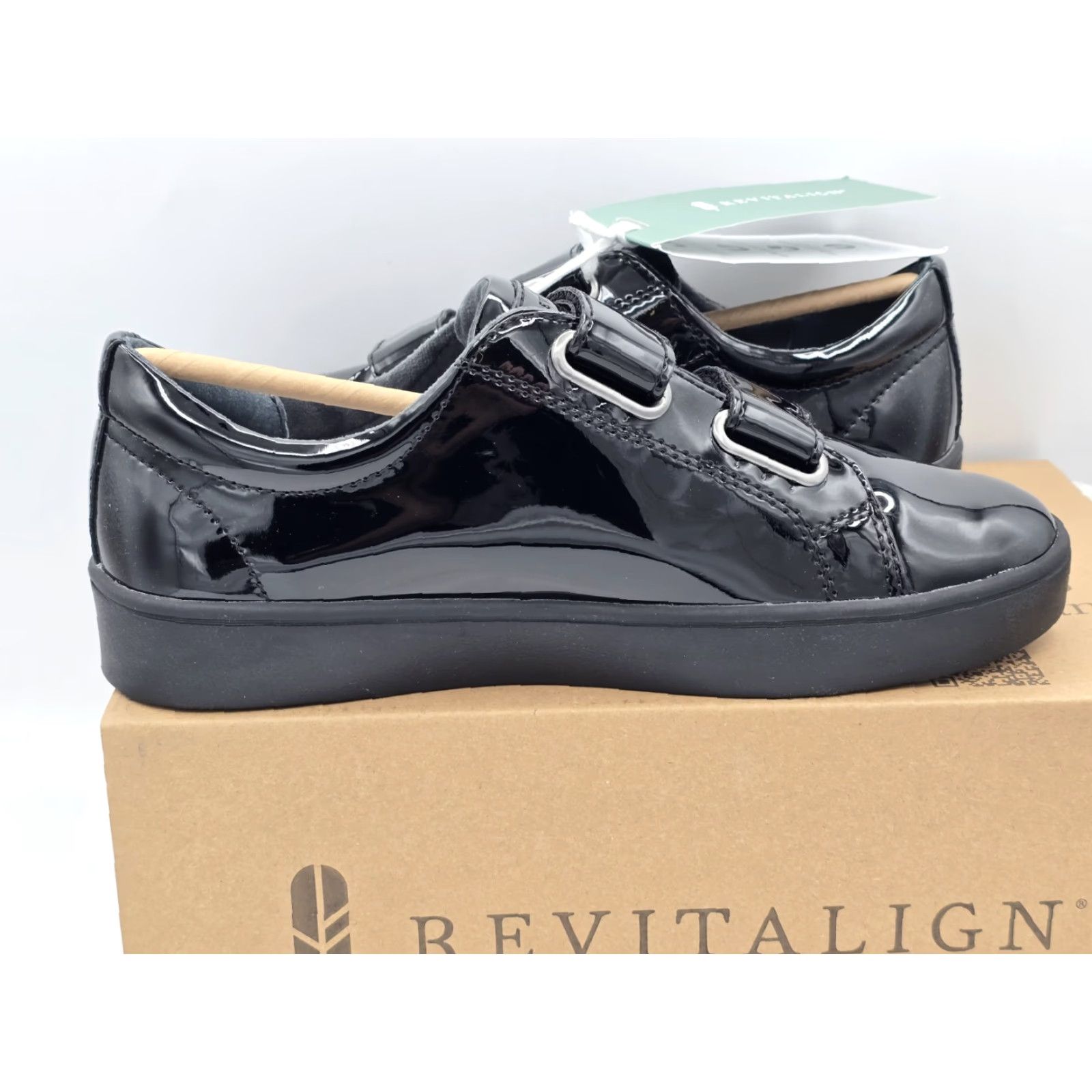 Revitalign Sneaker Women Malibu Black Solid Orthotic Sz 6.5 D(M)
