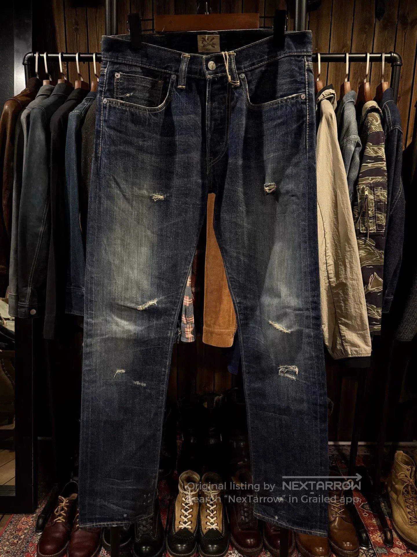RRL Ralph Lauren RRL USA Made Distressed Jeans 31x32. Size US 31 - 1 Thumbnail