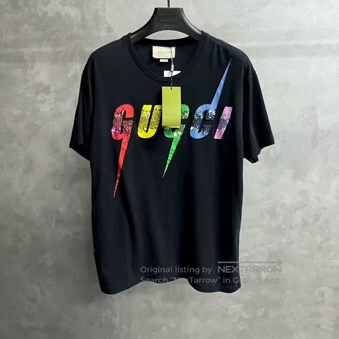 Gucci gucci black logo lightning short sleeve t. Size US S / EU 44-46 / 1 - 1 Thumbnail
