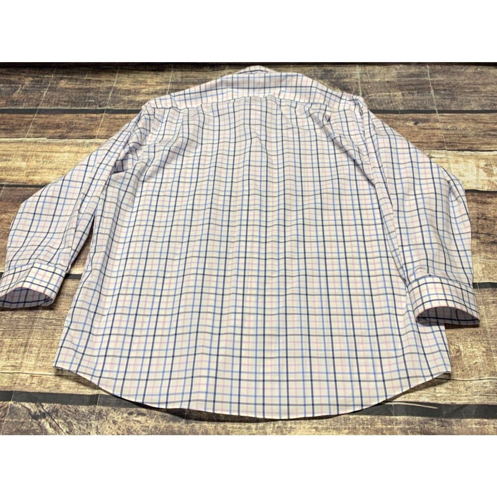 Club Room Club Room Shirt Men's XL White Blue Plaid Button-Front Casual Size US XL / EU 56 / 4 - 7 Thumbnail