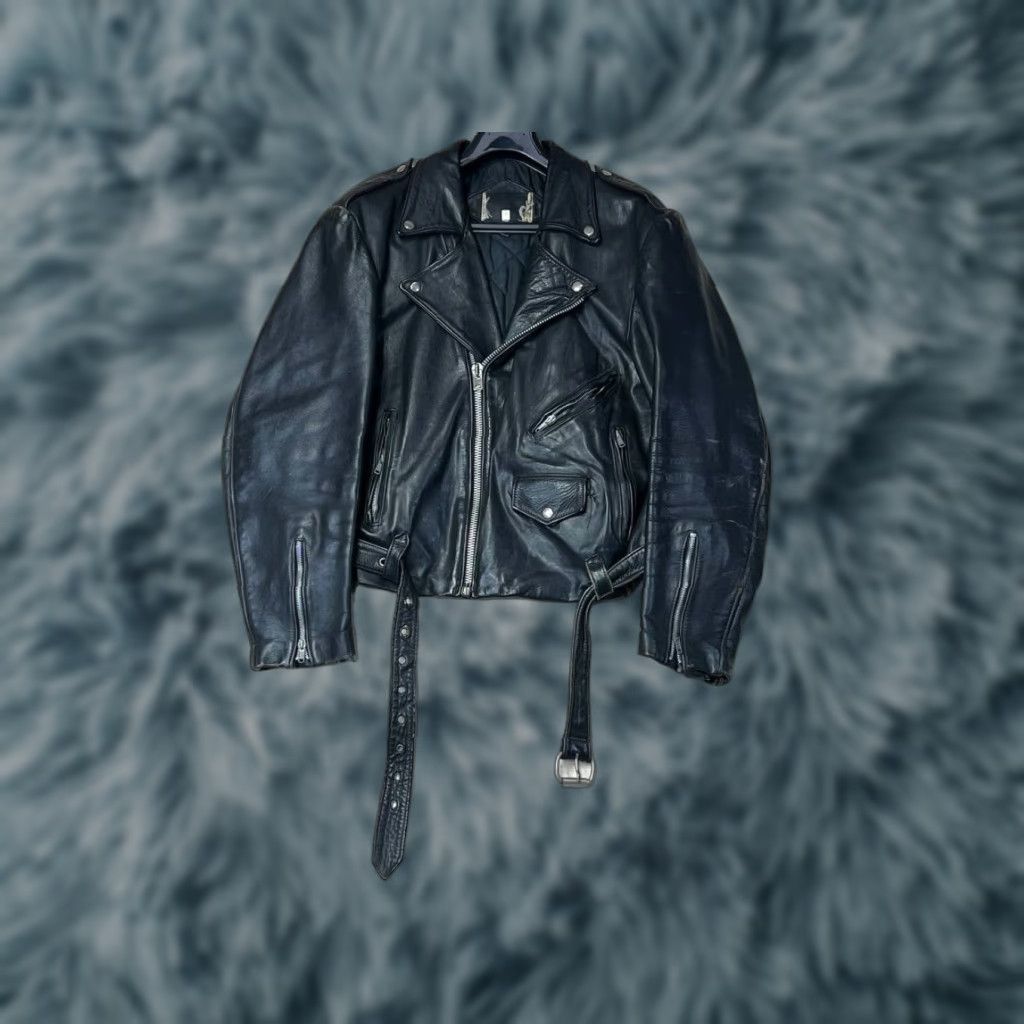 Vintage Vtg Terminator 2 Biker Jacket Heavy Full Zip Large L See measurements Mens Leather Size US L / EU 52-54 / 3 - 1 Thumbnail