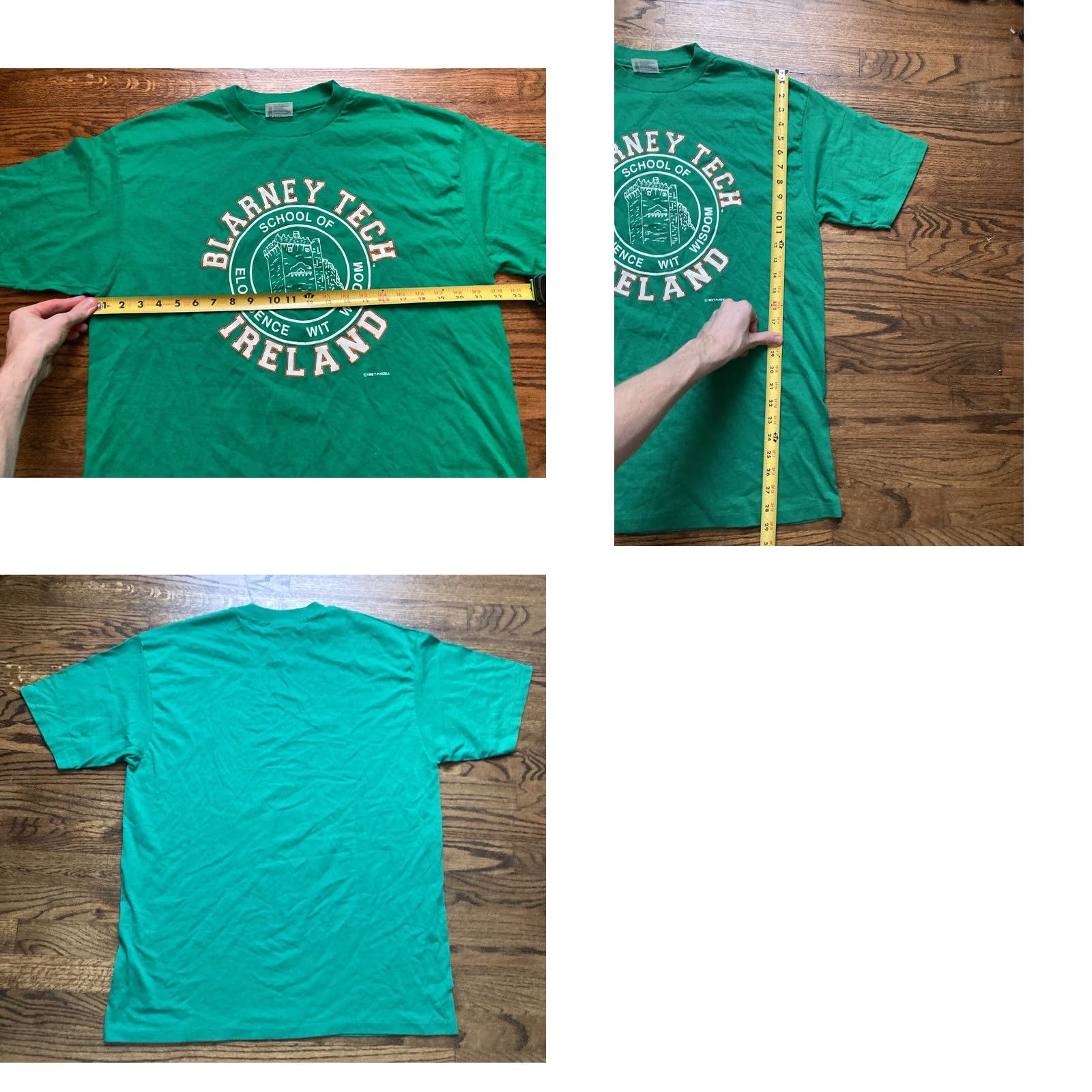 Hanes VINTAGE Blarney Tech Ireland Shirt Mens XL College Green Single Stitch 1989 Size US XL / EU 56 / 4 - 8 Thumbnail