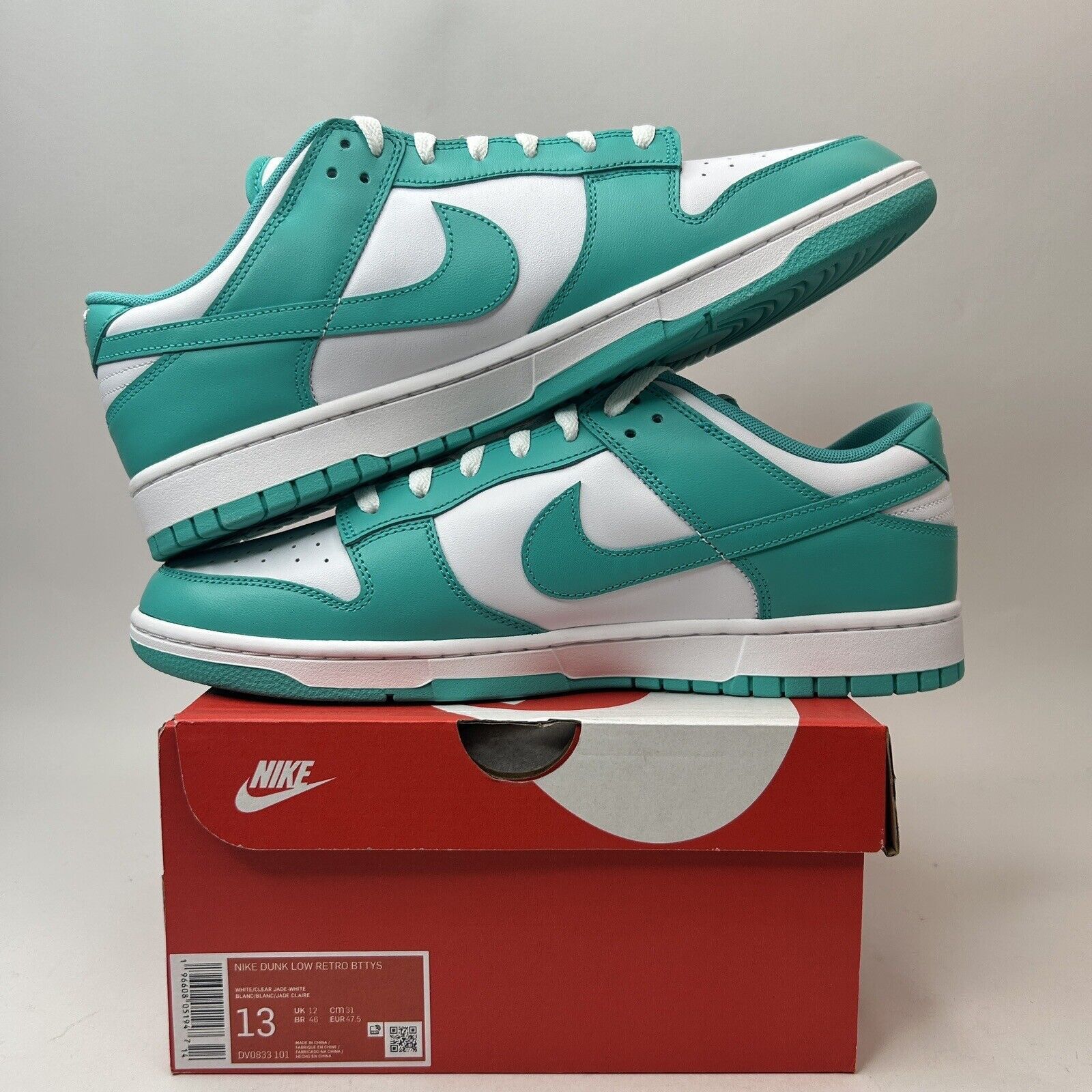 Nike Nike Dunk Low Retro BTTYS “White Clear Jade” 2023 Size US 13 / EU 46 - 3 Thumbnail