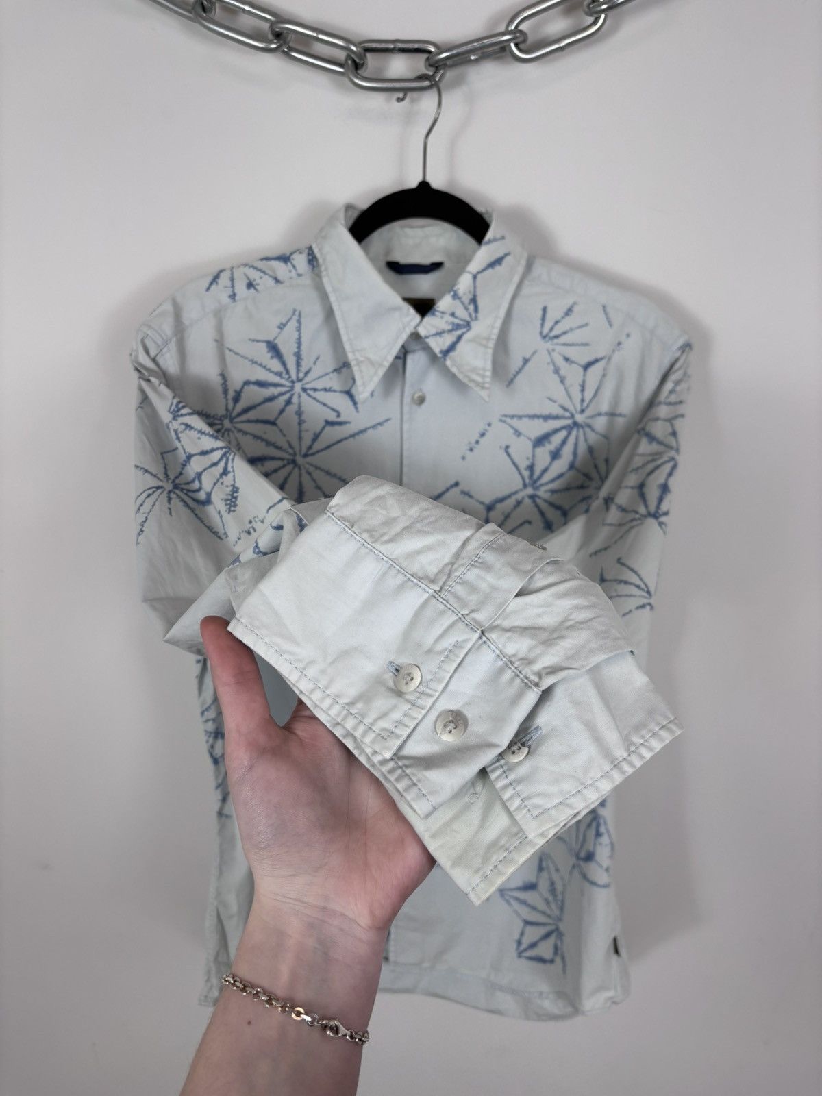 Kenzo Kenzo Homme Vintage Men’s Ice Web Print Long Sleeve Shirt Size US XL / EU 56 / 4 - 9 Thumbnail