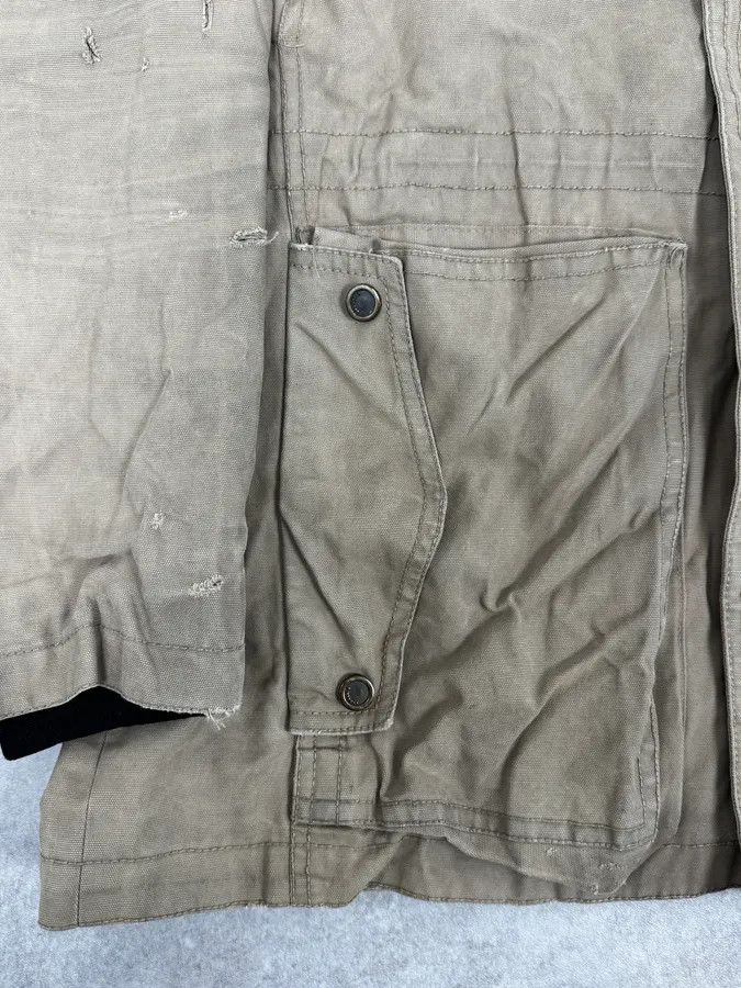 Givenchy 2000s Givenchy Destroyed Fur Hood Beige Cargo Jacket Size US M / EU 48-50 / 2 - 9 Thumbnail