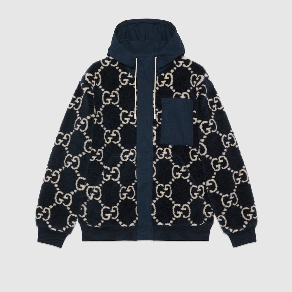 Gucci o1s1wg111025 GG Fuzzy Fabric Jacquard Jacket in Multicolor Size US M / EU 48-50 / 2 - 1 Thumbnail