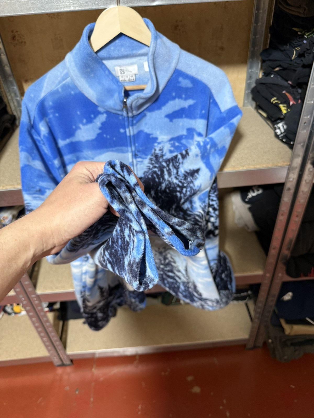 Vintage 1990’s Atlas For Men Wolf Print Zip Fleece Pullover Y2K Hype Size US XXL / EU 58 / 5 - 9 Thumbnail
