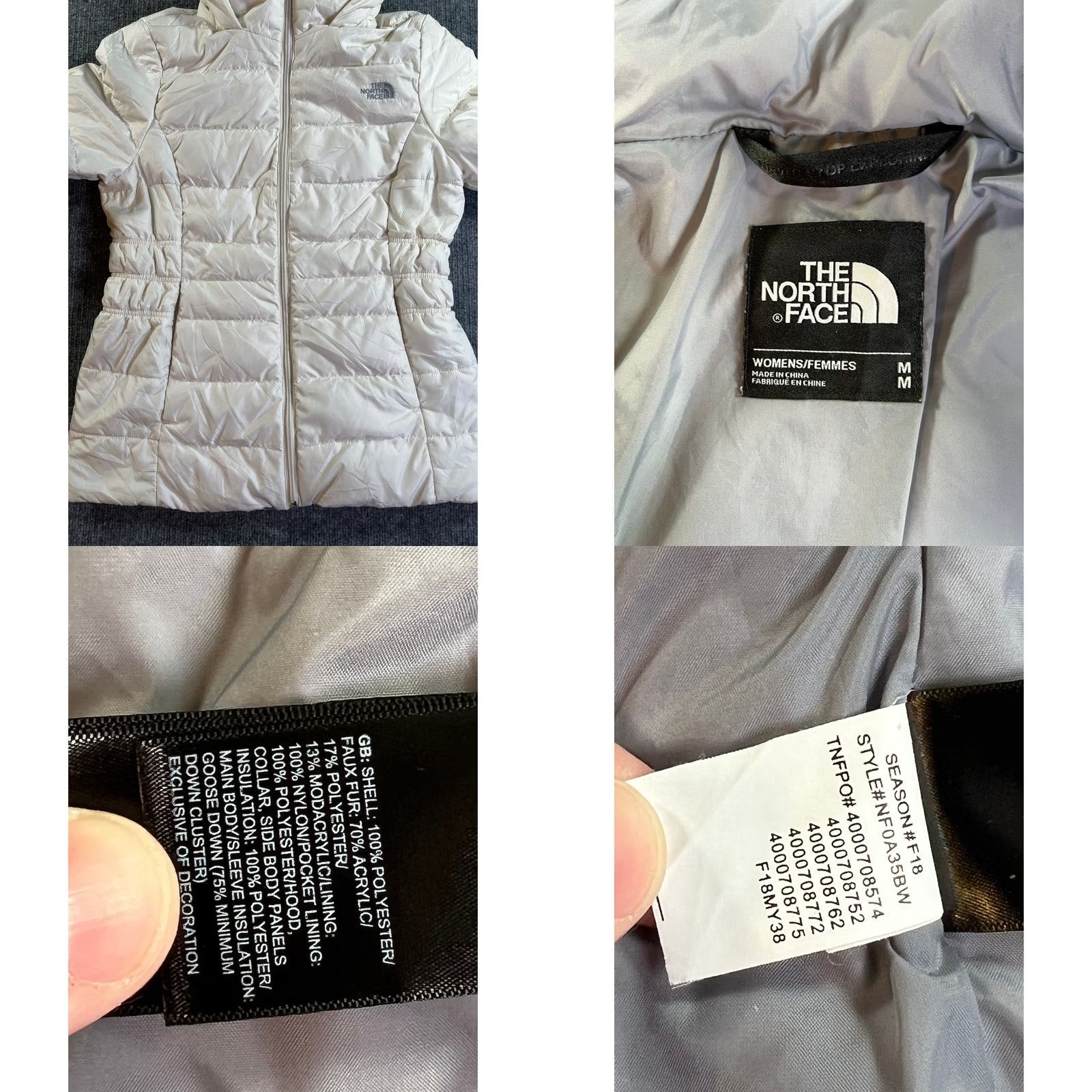 The North Face The North Face Puffer Jacket Women Small Cream Hooded Elastic Waist Quilted Zip Size S / US 4 / IT 40 - 8 Thumbnail