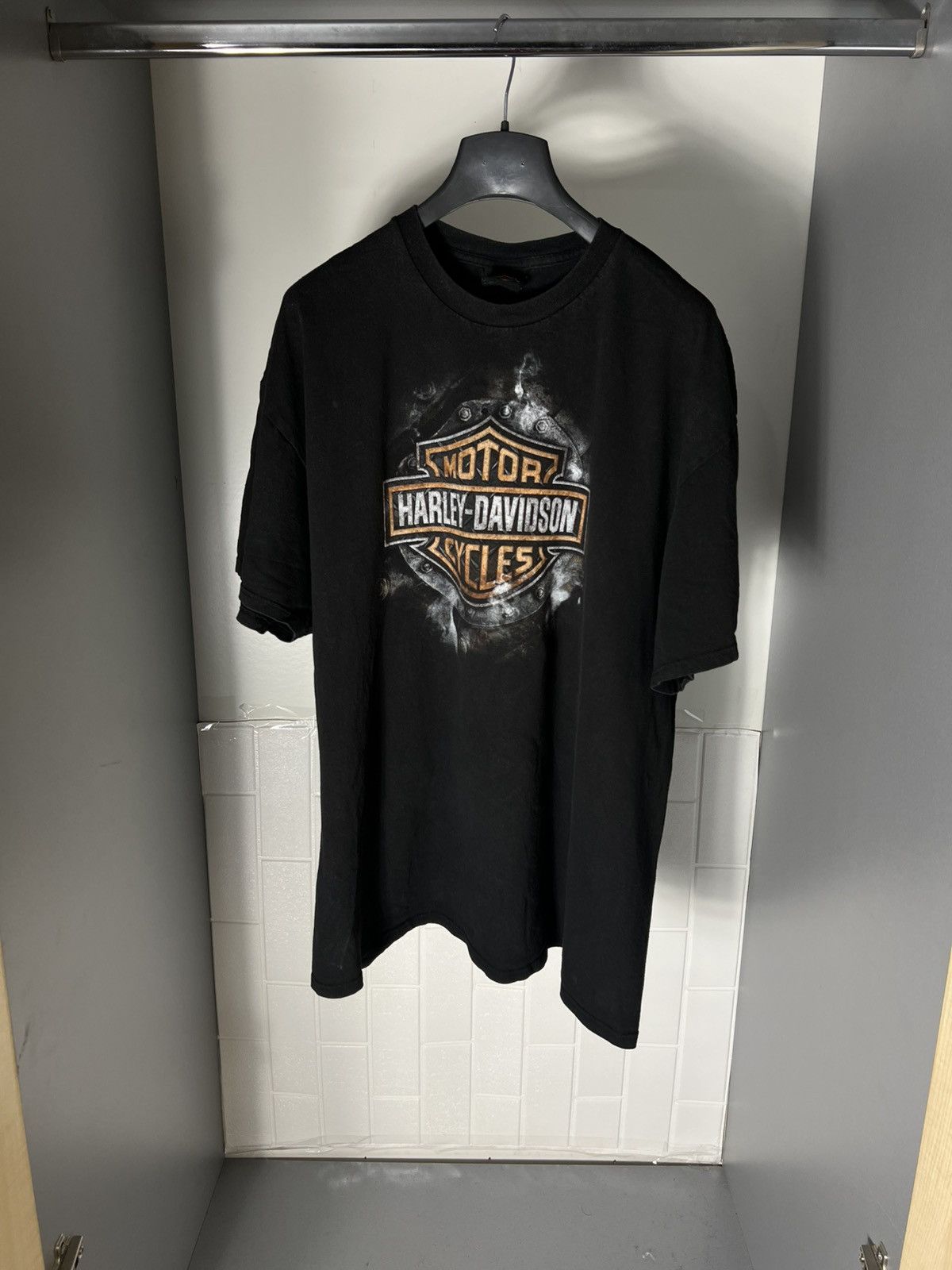 Harley Davidson × Vintage VERY RARE HARLEY DAVIDSON CYCLE DOUBLE PRINTED T-SHIRT 90s Size US XXL / EU 58 / 5 - 2 Thumbnail
