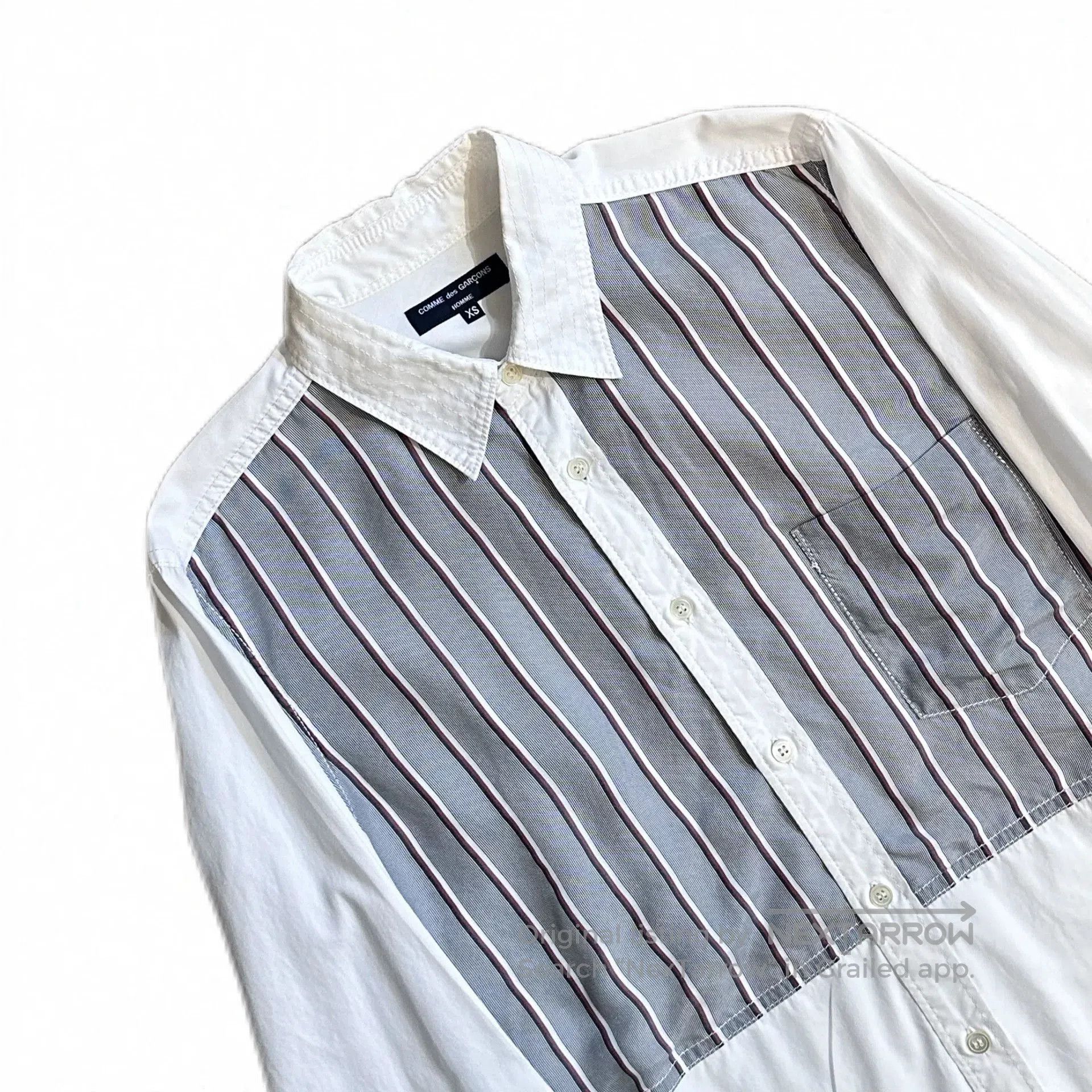 Comme des Garcons Comme Des Garçons Striped Patchwork Shirt. Size US XS / EU 42 / 0 - 3 Thumbnail
