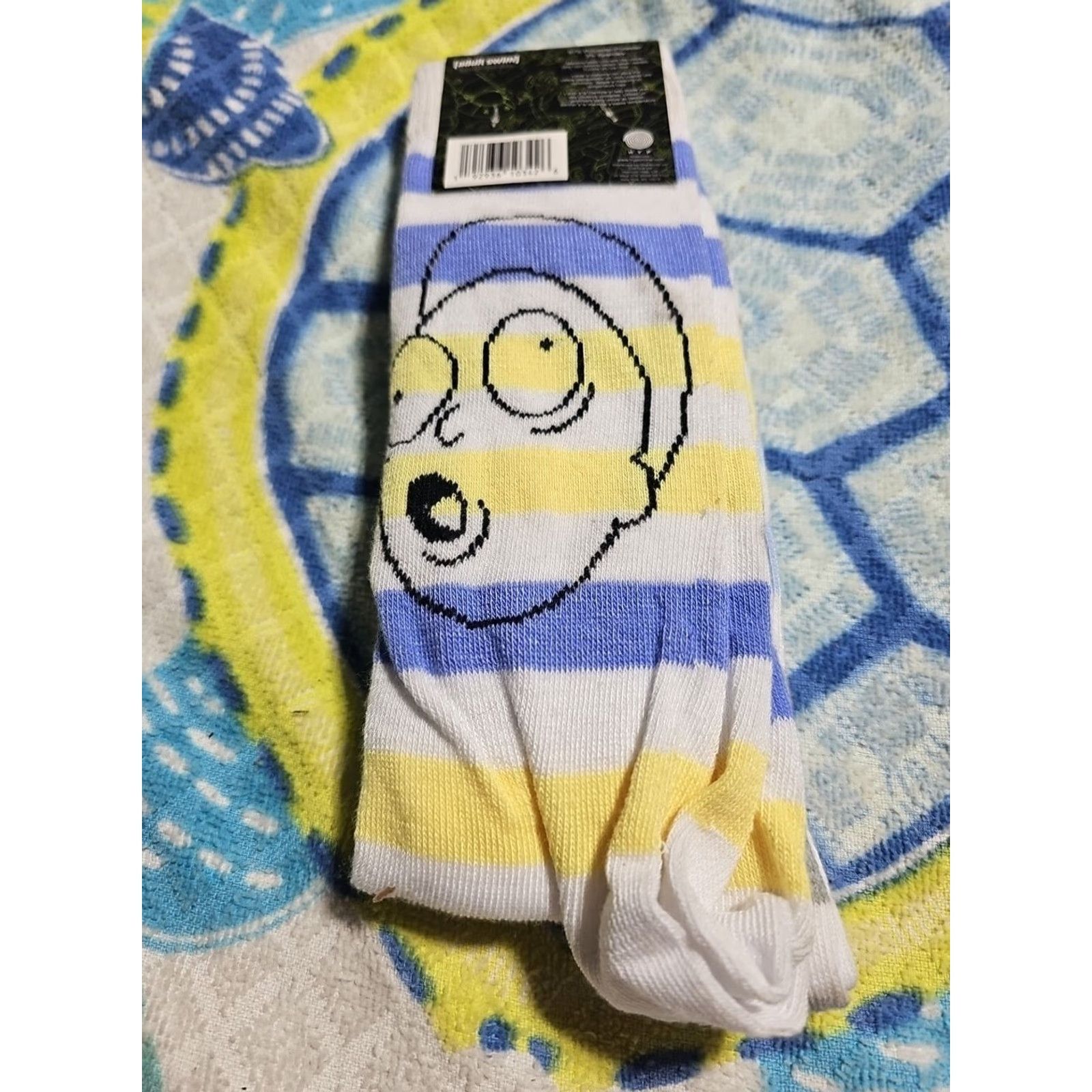 Swims Adult Swim Rick and Morty Striped Socks 2 Pairs Unisex Adults 6-12 Crew Socks White Size ONE SIZE - 2 Thumbnail
