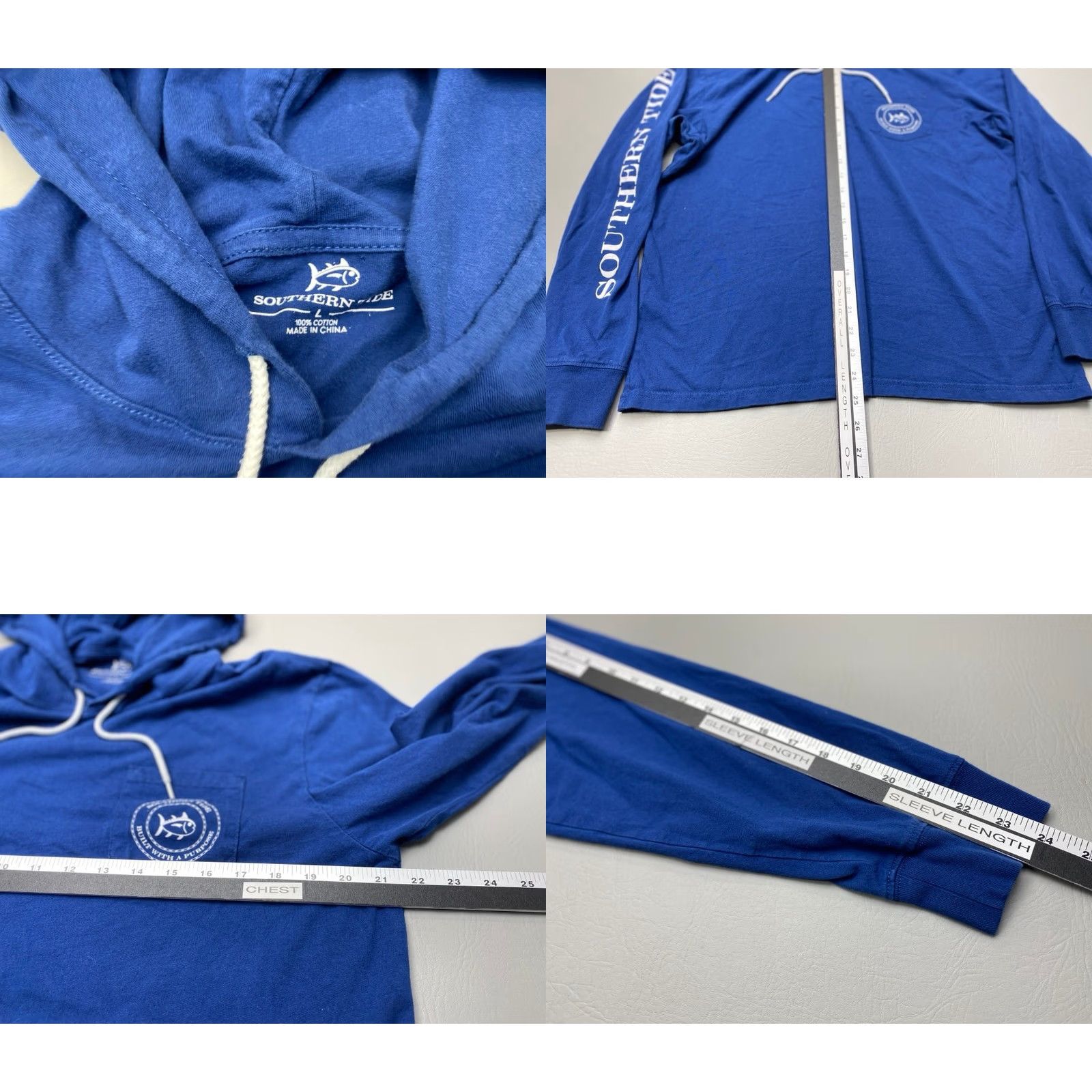 Southern Tide Southern Tide Hoodie Mens Large Blue Long Sleeve Back Graphic Pocket 8285 Size US L / EU 52-54 / 3 - 8 Thumbnail