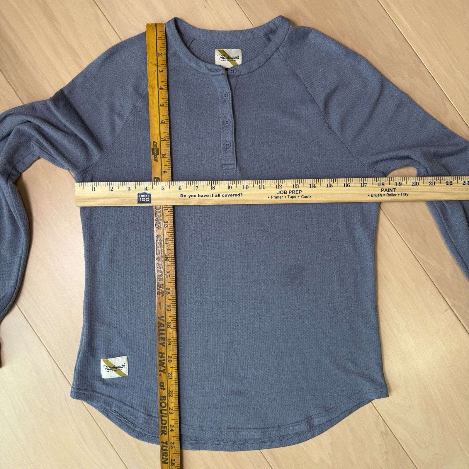 Tracksmith New England Tracksmith Merino Henley Shirt Women's M Blue Wool LS Size M / US 6-8 / IT 42-44 - 2 Thumbnail