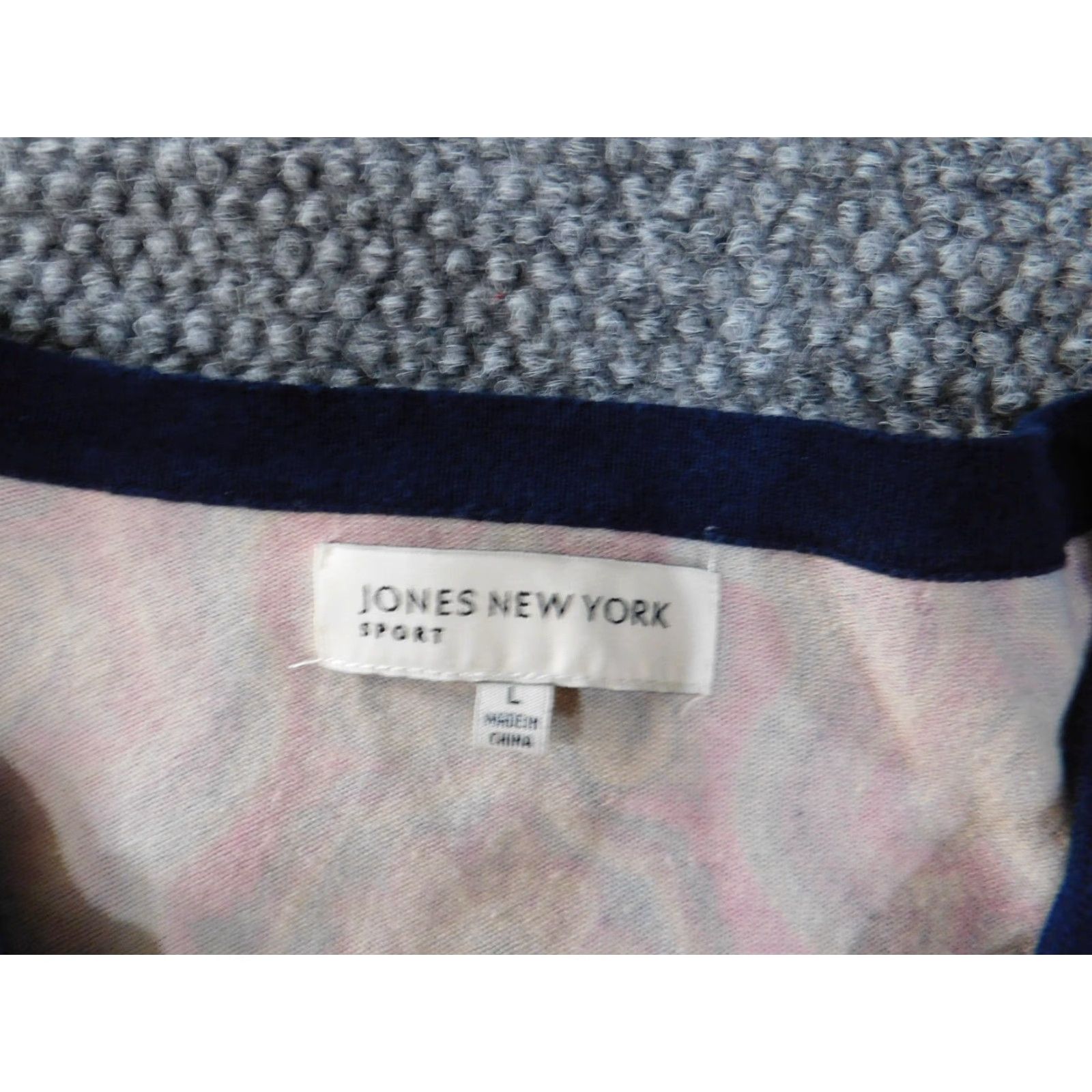 Jones New York Jones New York Sweater Cardigan Womens Large Purple Cotton Nylon Knit Open-Knit Round Neck Long Sleeve Logo Sports Vintage No Size L / US 10 / IT 46 - 4 Thumbnail