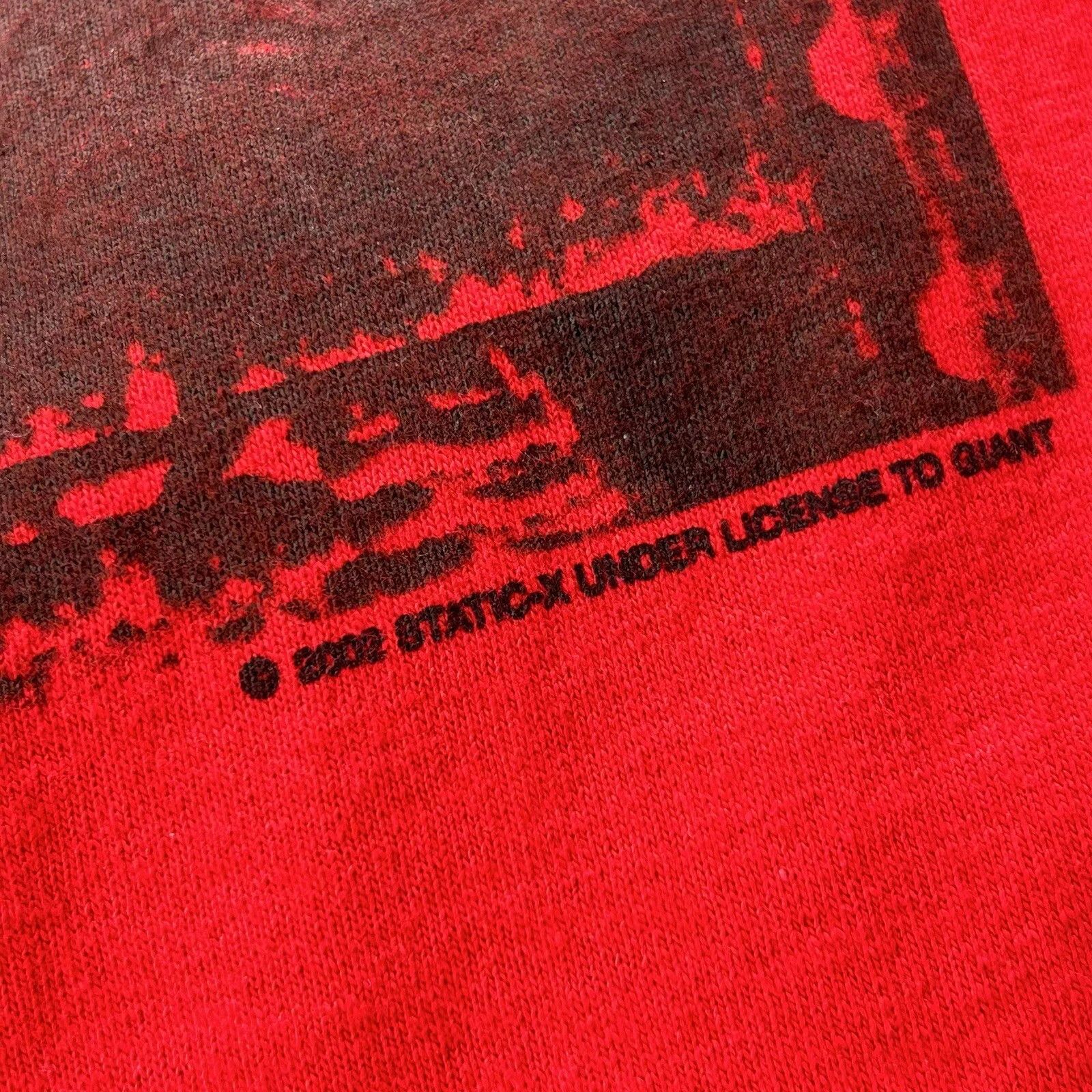 Vintage Vintage 2002 Static-X Red Men's Concert Tour T- Size US XL / EU 56 / 4 - 7 Thumbnail