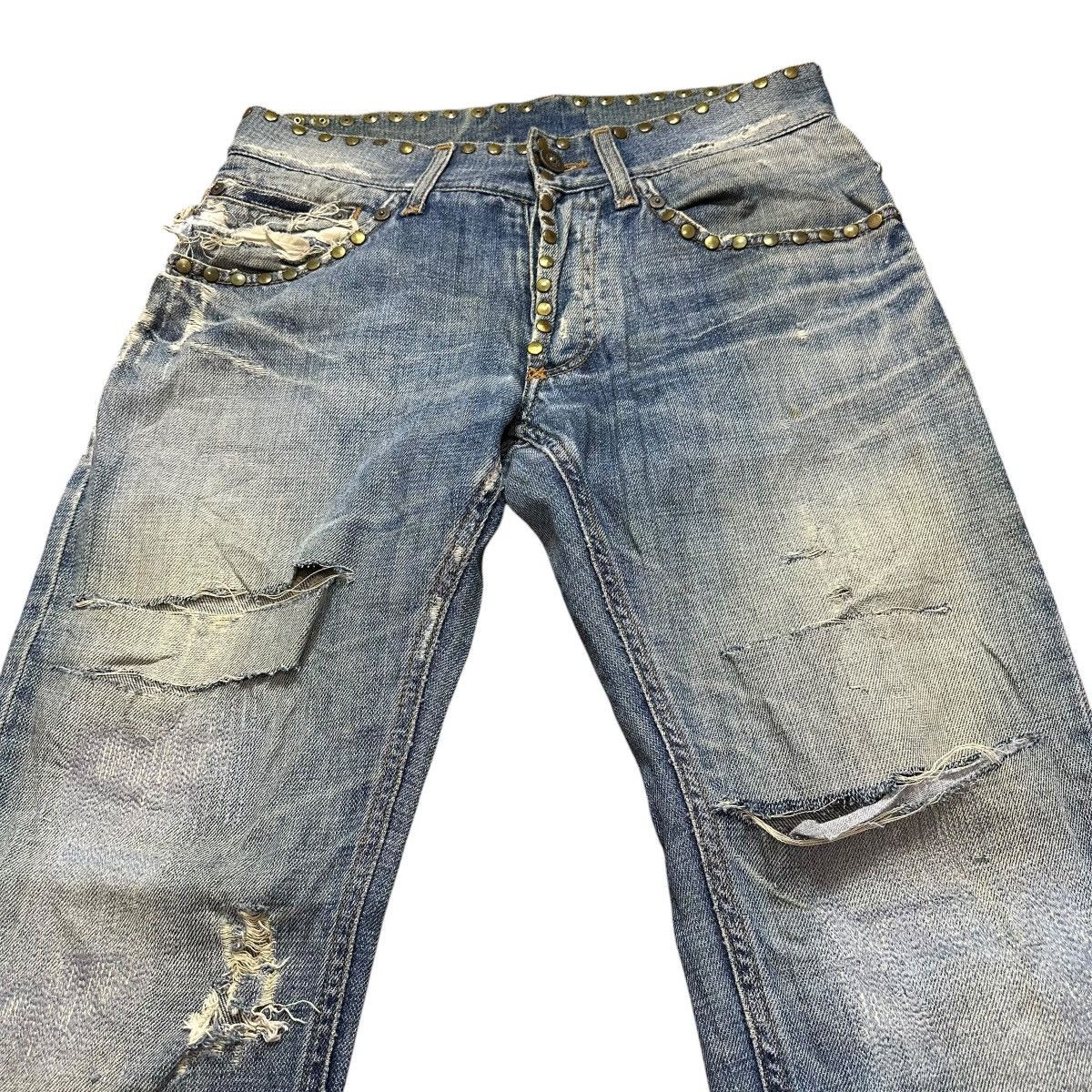 Dolce & Gabbana D&G Dolce & Gabbana Studded Distressed Denim Jeans Italy Size US 31 - 3 Thumbnail