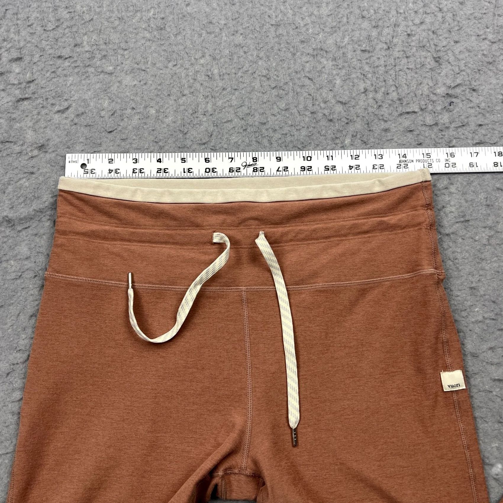 Vuori Vuori Vibe Elevation Leggings Women's L Terracotta Drawstring Yoga Gym VW452 Size 36" / US 14 / IT 50 - 3 Thumbnail