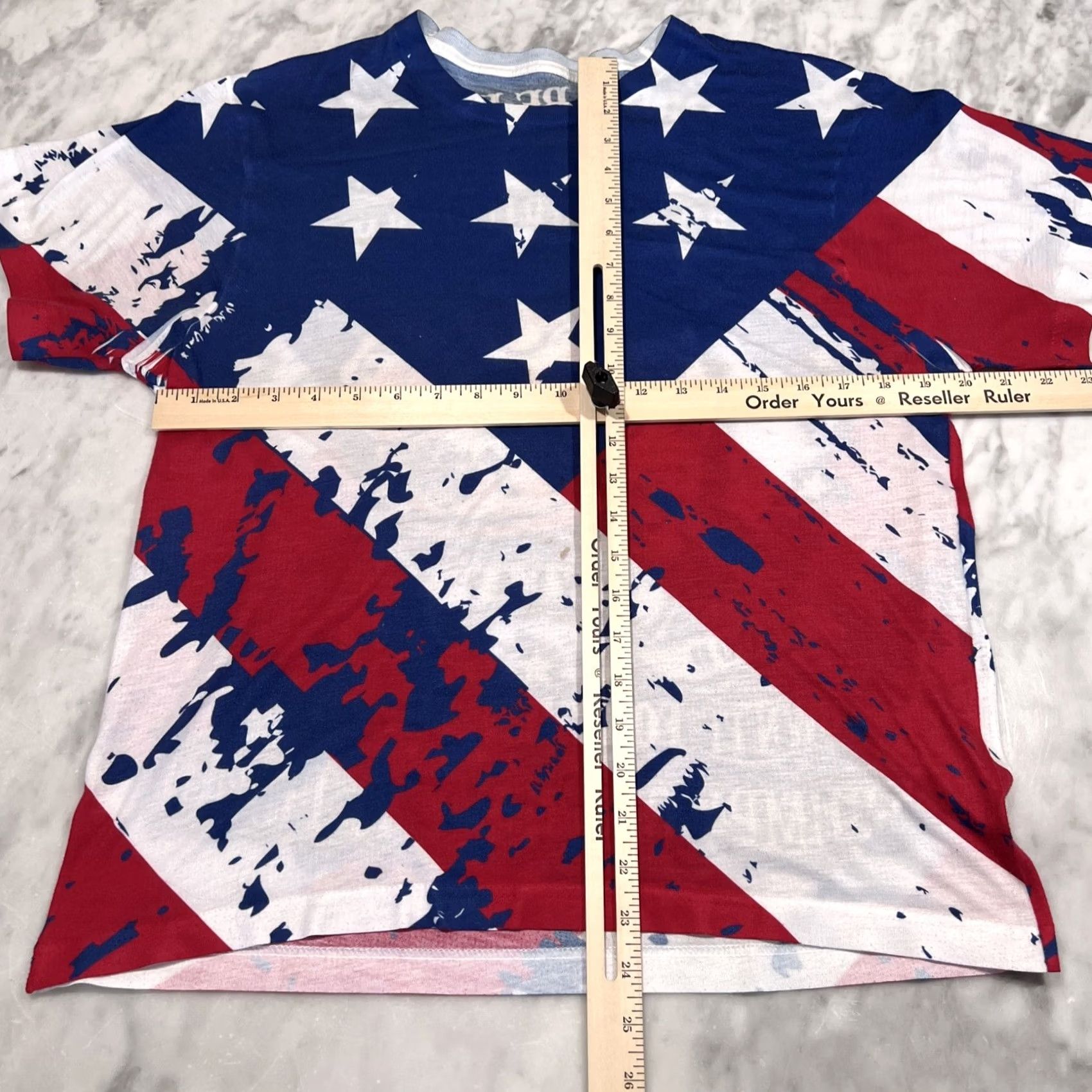 Gloverall Navy Veteran T Shirt Size Medium Lightweight Popeye American Flag All Over Size US M / EU 48-50 / 2 - 6 Thumbnail