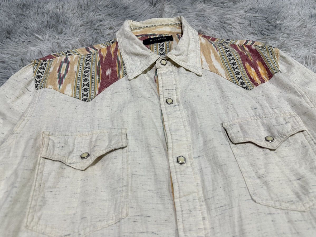 Japanese Brand 🔥Vintage Blue Trick Aztec Native Western Shirt Kapital Style Size US L / EU 52-54 / 3 - 4 Thumbnail
