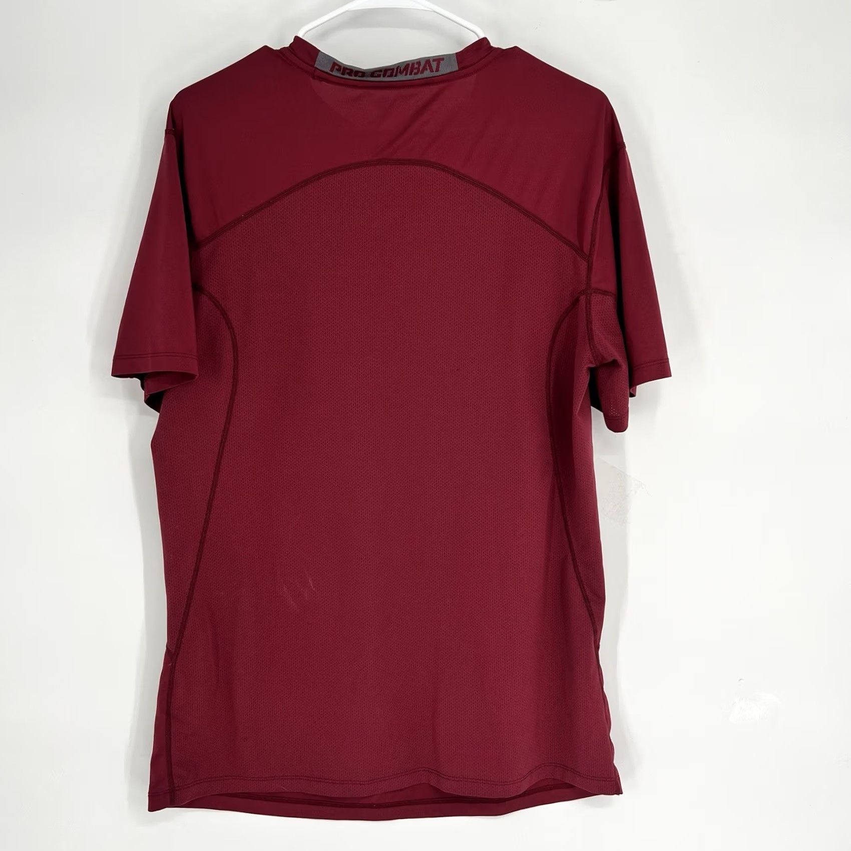Nike Nike Pro Combat Dri-Fit Fitted Compression T-Shirt Men L Burgundy Red Nike Logo Crew Neck Short Sleeve Sports Activewear Size US L / EU 52-54 / 3 - 7 Thumbnail