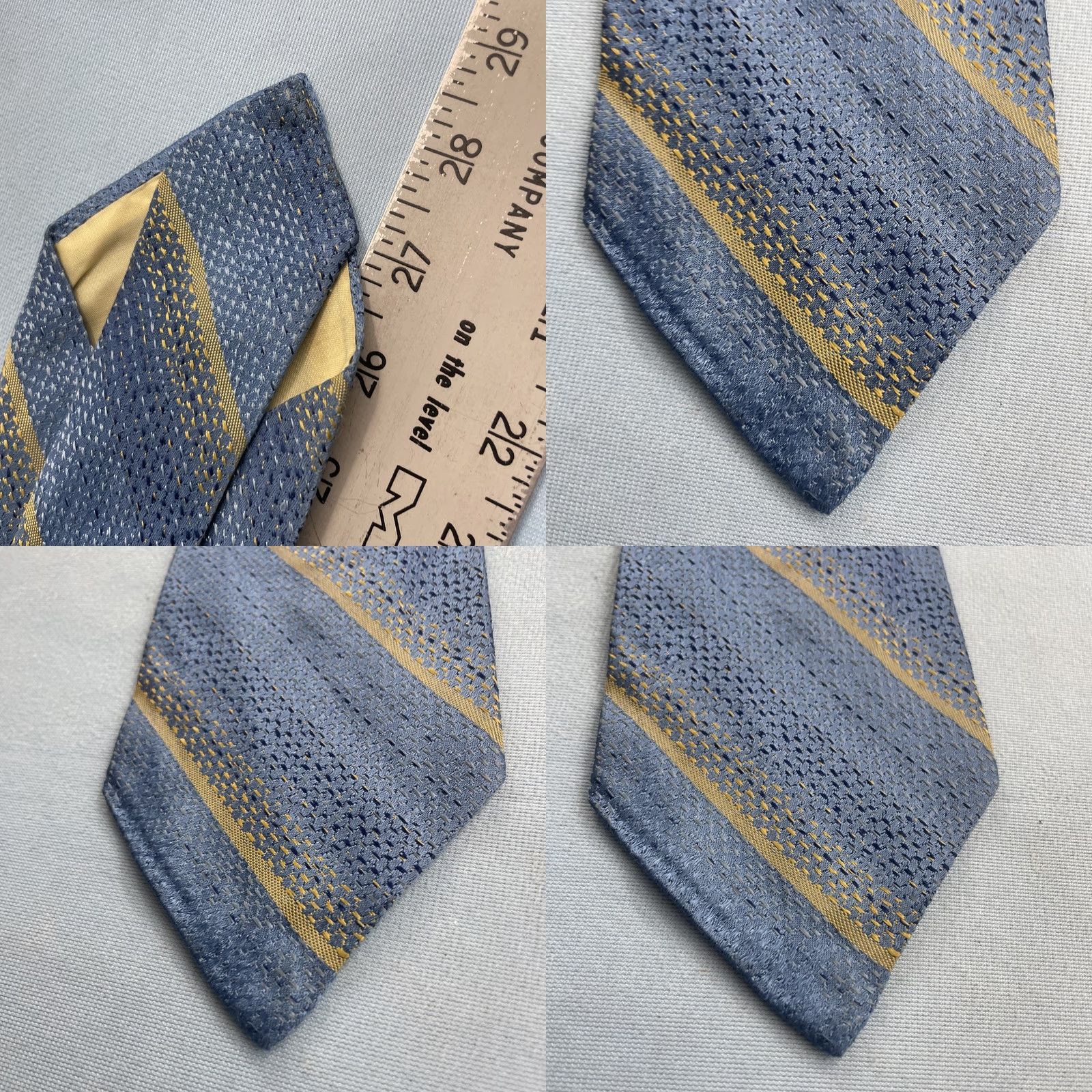 Vintage Vintage Woven Neck Tie vtg 60s 70s Repp striped Blue Yellow Textured 4x58 Capsule Necktie Size ONE SIZE - 8 Thumbnail