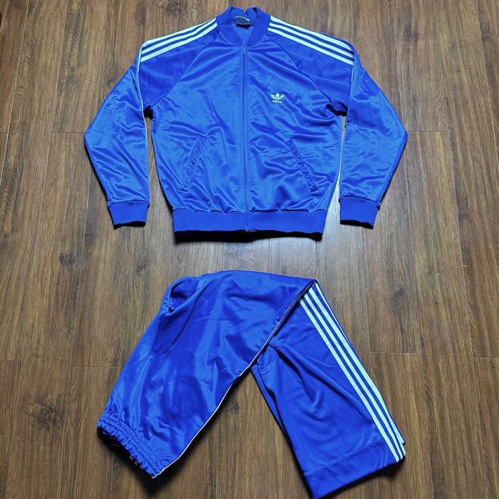 Adidas Vtg Adidas ATP Keyrolan Blue Track Suit L Zip Jacket Pants