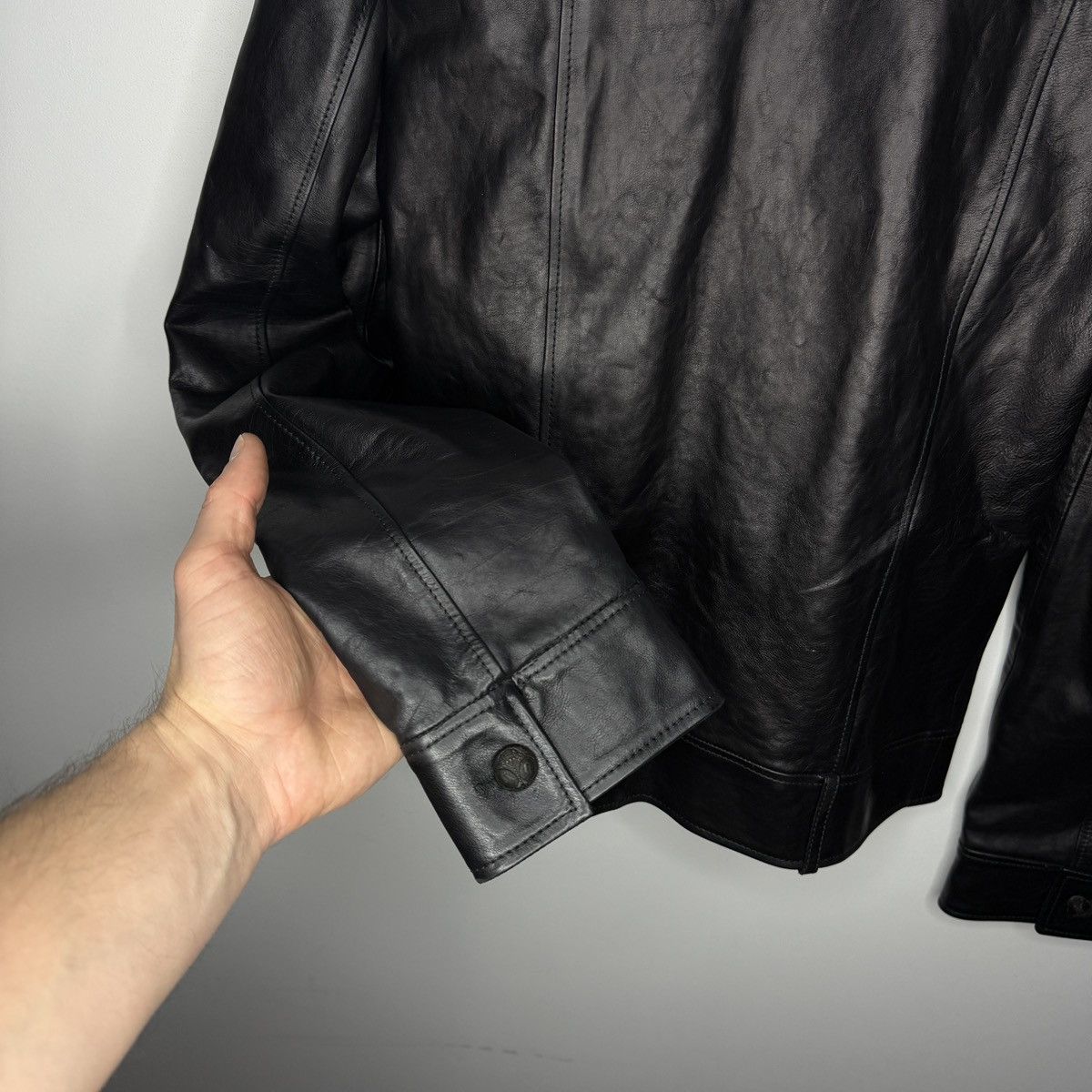 Gucci Gucci Black Leather Jacket Biker by Tom Ford Y2K Size S / US 4 / IT 40 - 11 Thumbnail
