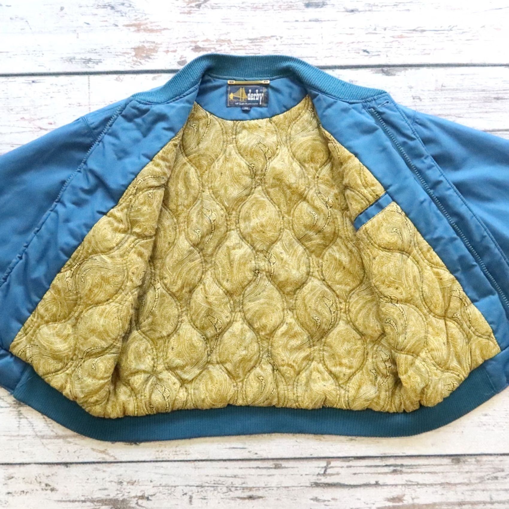 Vintage Vintage Derby San Francisco Paisley Lined Jacket 40 Blue Size US XXS / EU 40 - 6 Thumbnail