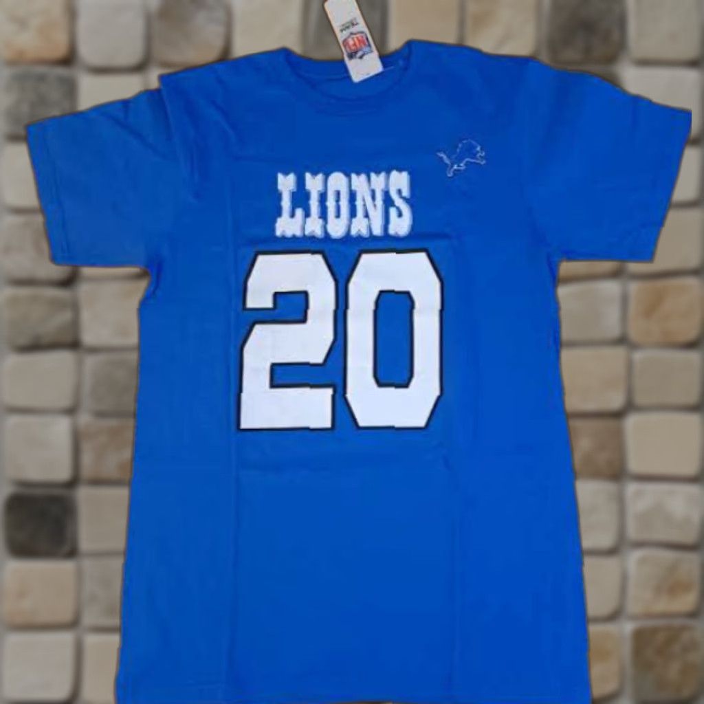 NFL VINTAGE NFL T-Shirt Detroit Lions Barry Sanders Hall of Fame Medium NWT Printed Blue Short Sleeve Unisex Adults M Mens Size US M / EU 48-50 / 2 - 1 Thumbnail